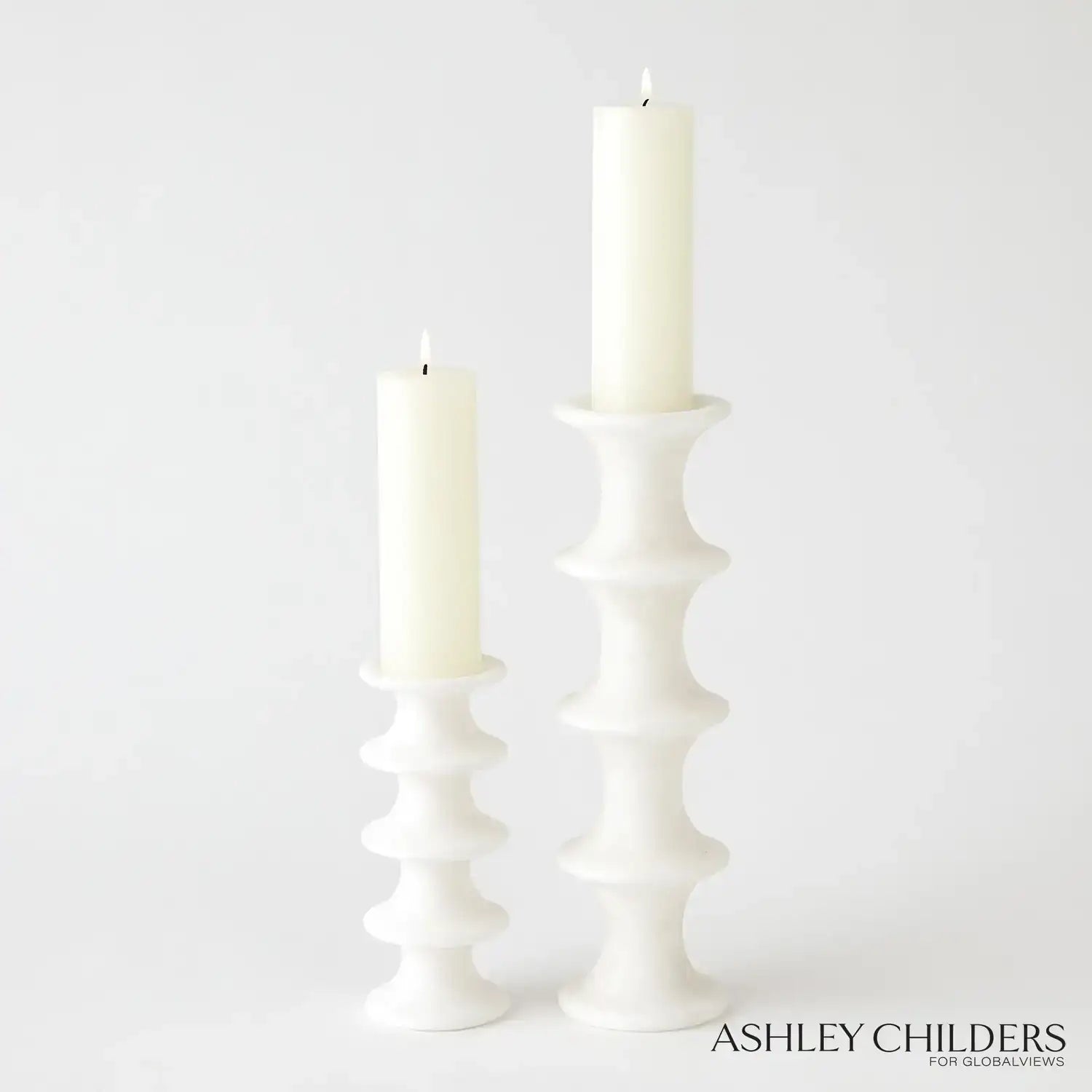 GLOBAL VIEWS RIDGE ALABASTER CANDLESTICK - DO NOT SHOW ON WEBSITE