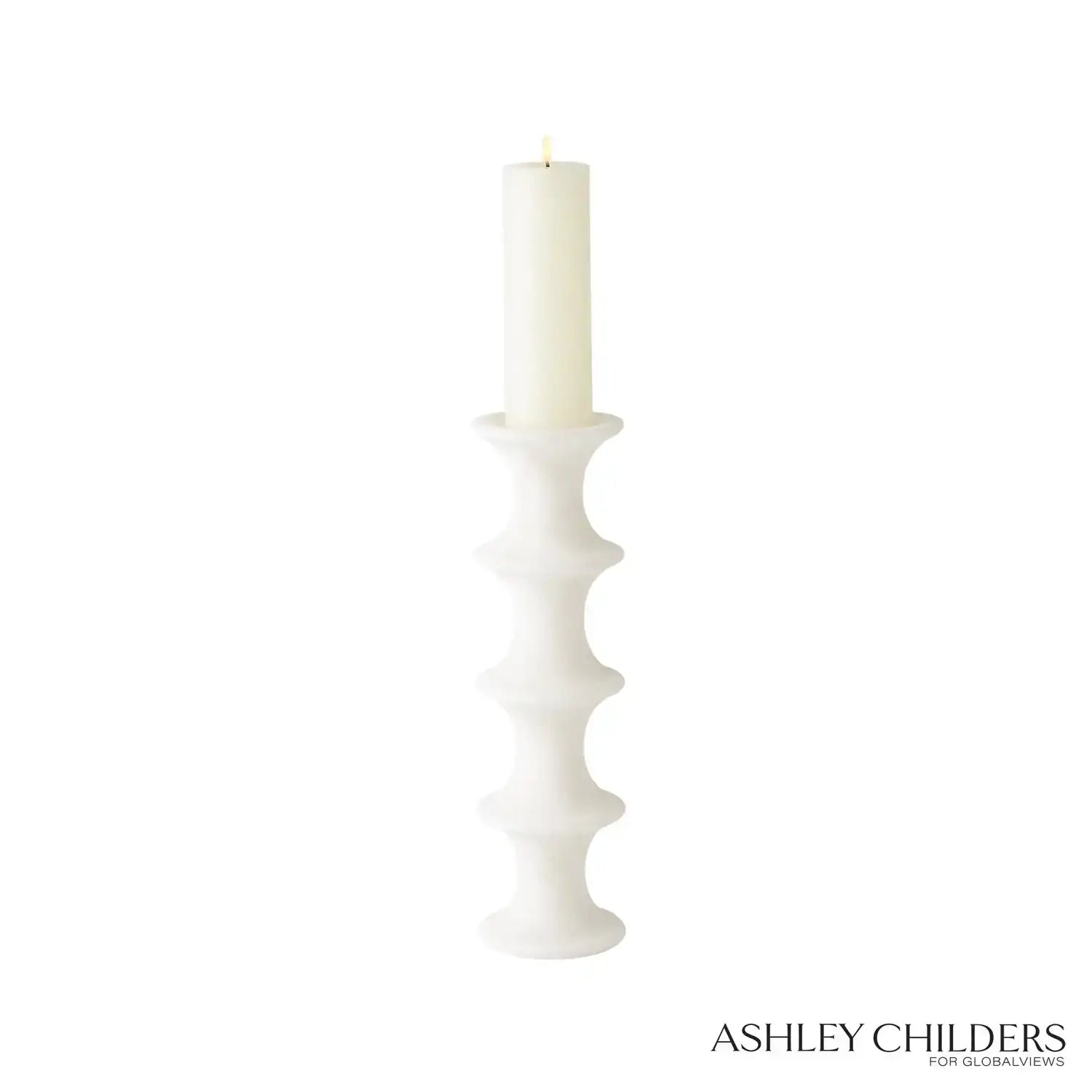 GLOBAL VIEWS RIDGE ALABASTER CANDLESTICK - DO NOT SHOW ON WEBSITE