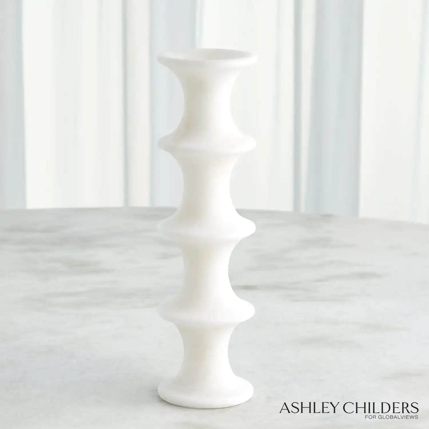 GLOBAL VIEWS RIDGE ALABASTER CANDLESTICK - DO NOT SHOW ON WEBSITE