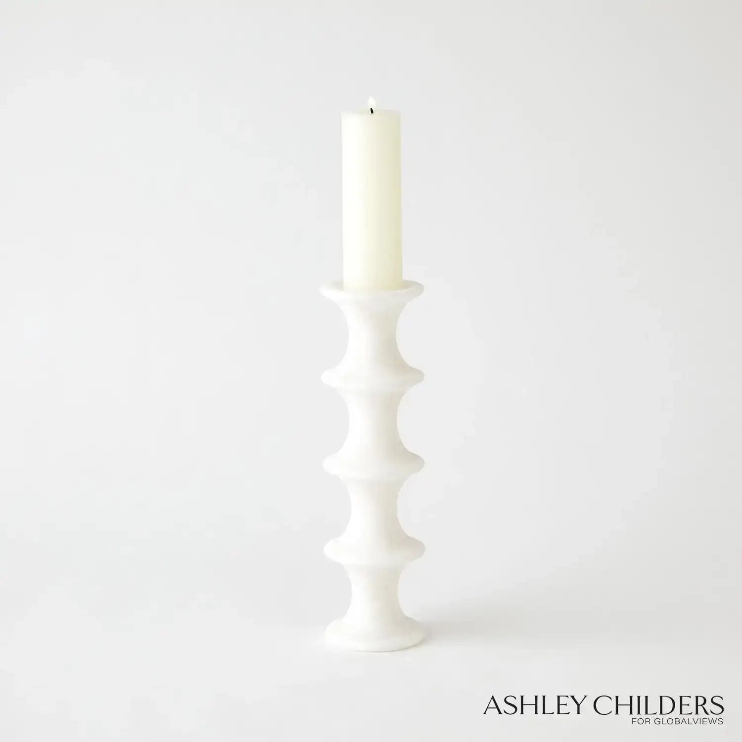 GLOBAL VIEWS RIDGE ALABASTER CANDLESTICK - DO NOT SHOW ON WEBSITE