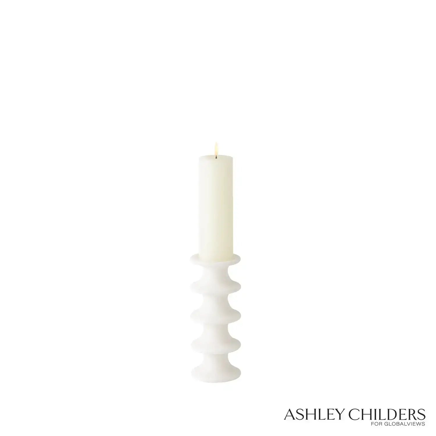 GLOBAL VIEWS RIDGE ALABASTER CANDLESTICK - DO NOT SHOW ON WEBSITE