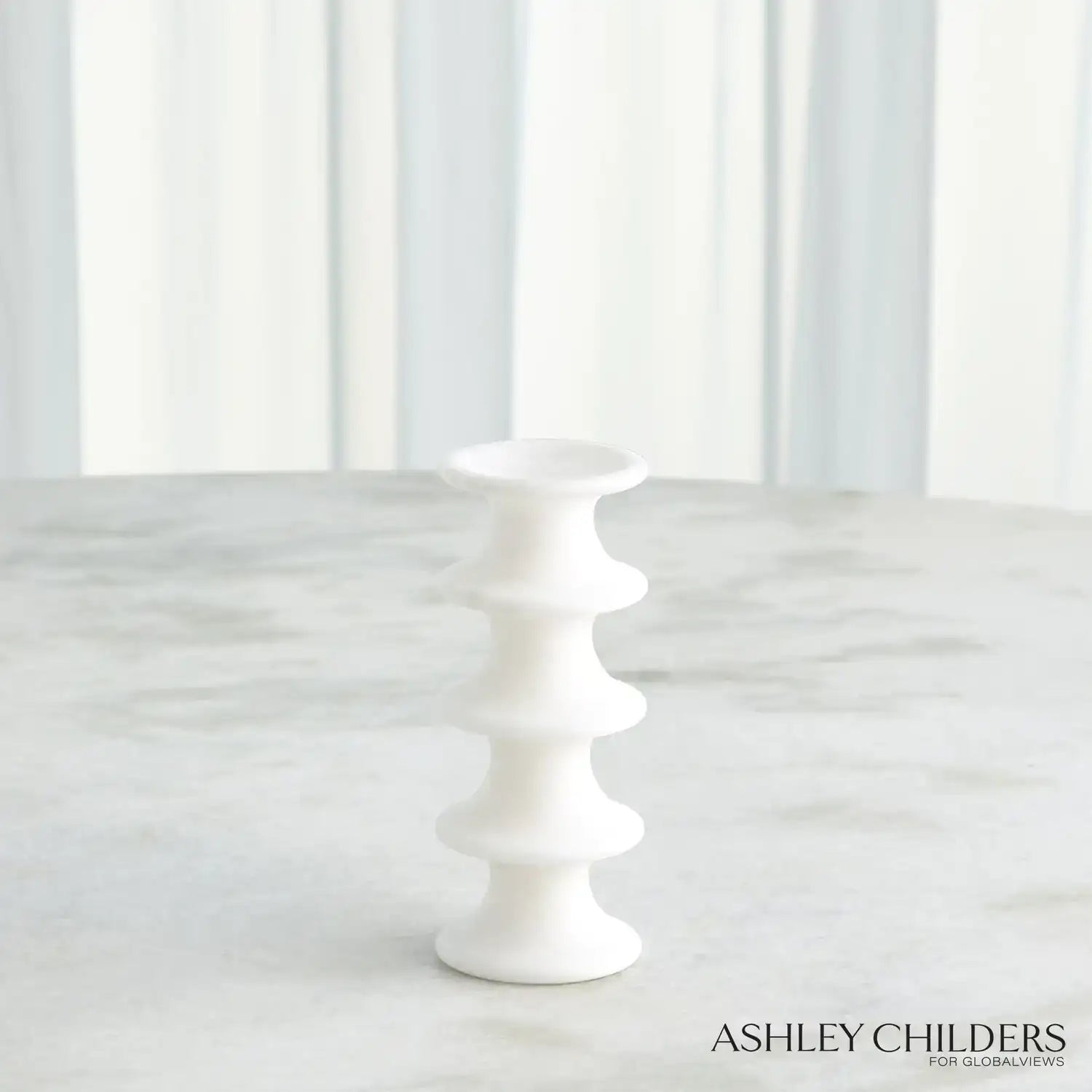 GLOBAL VIEWS RIDGE ALABASTER CANDLESTICK - DO NOT SHOW ON WEBSITE