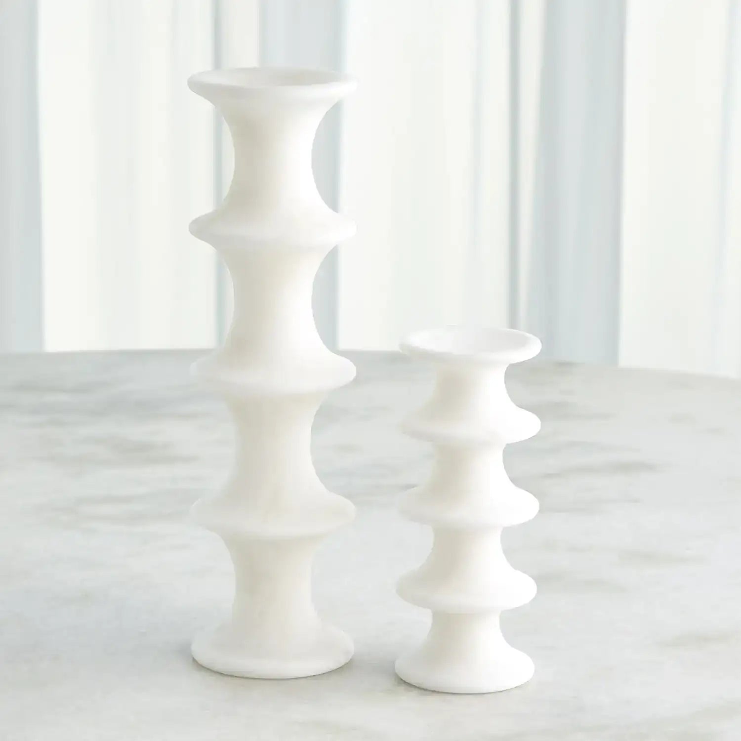 GLOBAL VIEWS RIDGE ALABASTER CANDLESTICK - DO NOT SHOW ON WEBSITE