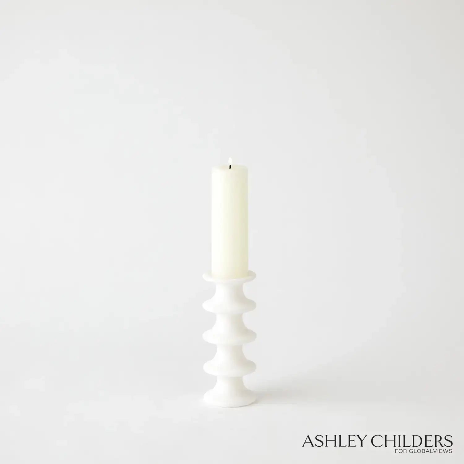 GLOBAL VIEWS RIDGE ALABASTER CANDLESTICK - DO NOT SHOW ON WEBSITE