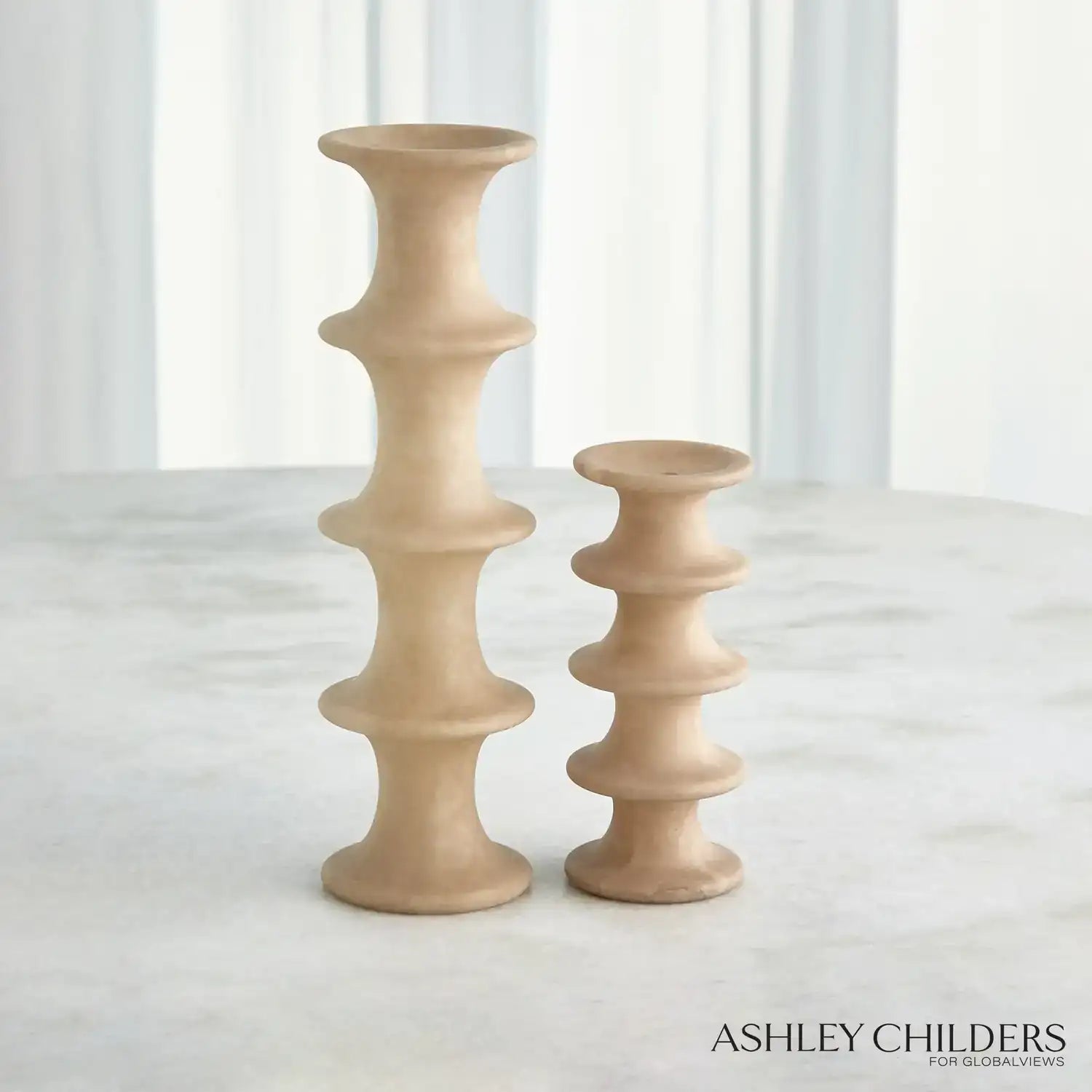 GLOBAL VIEWS RIDGE ALABASTER CANDLESTICK - DO NOT SHOW ON WEBSITE