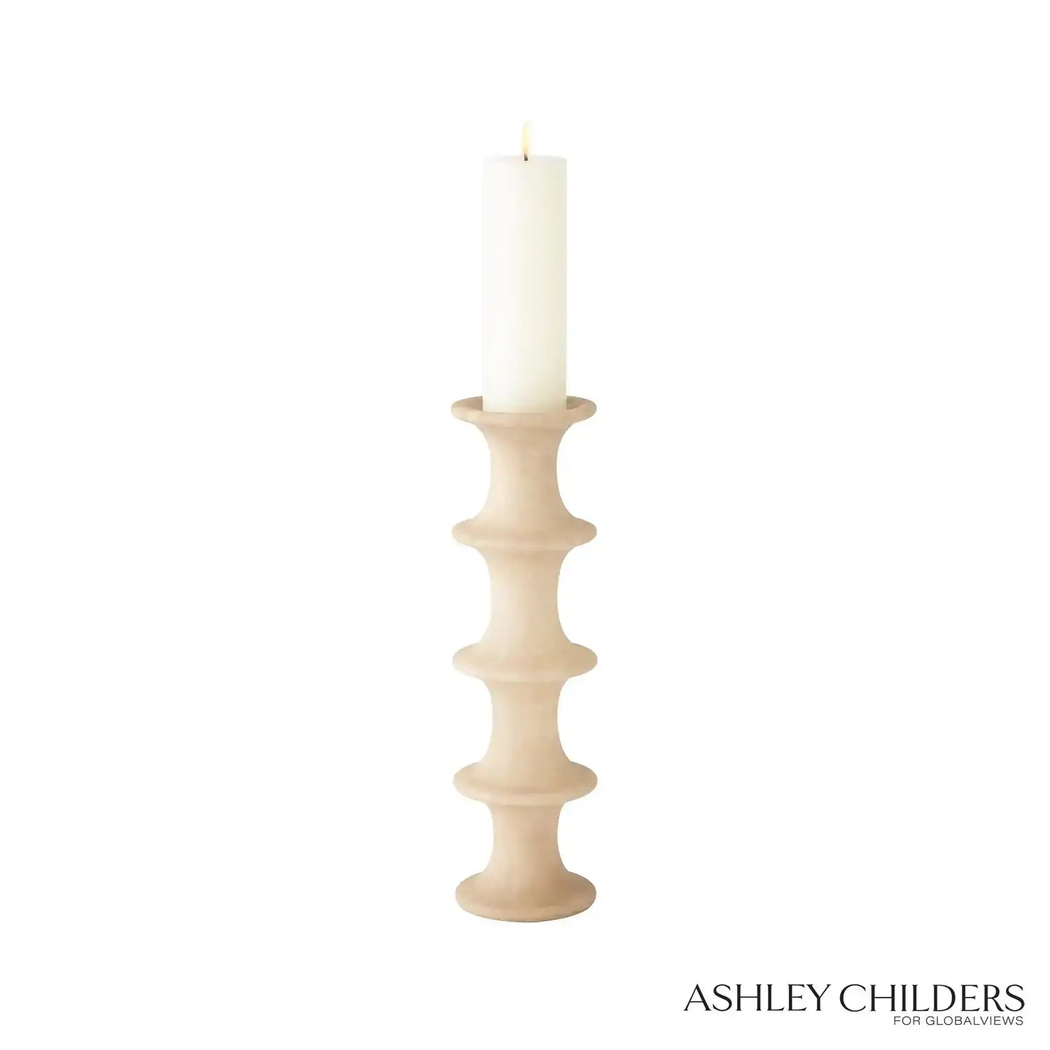 GLOBAL VIEWS RIDGE ALABASTER CANDLESTICK - DO NOT SHOW ON WEBSITE