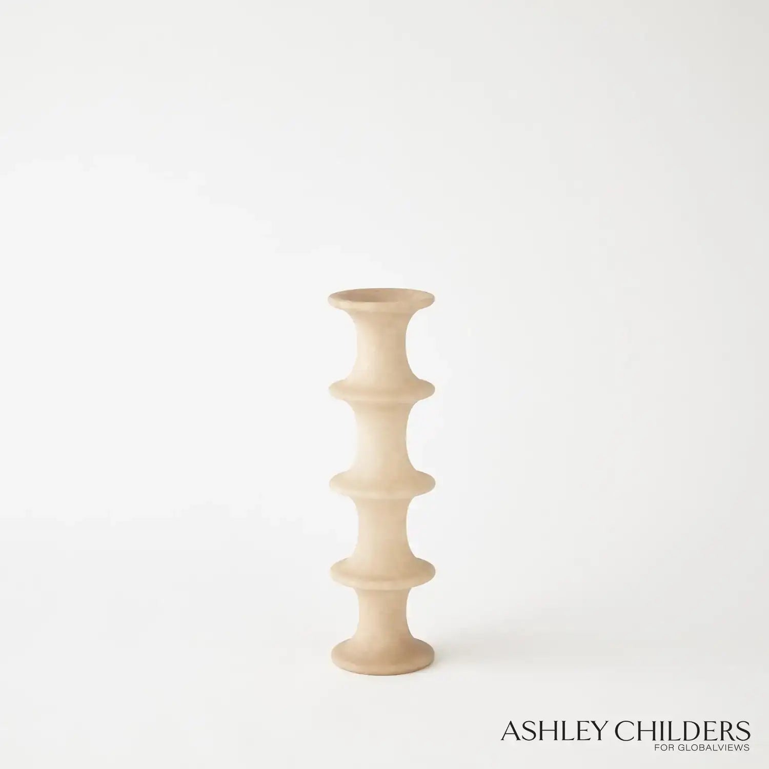 GLOBAL VIEWS RIDGE ALABASTER CANDLESTICK - DO NOT SHOW ON WEBSITE