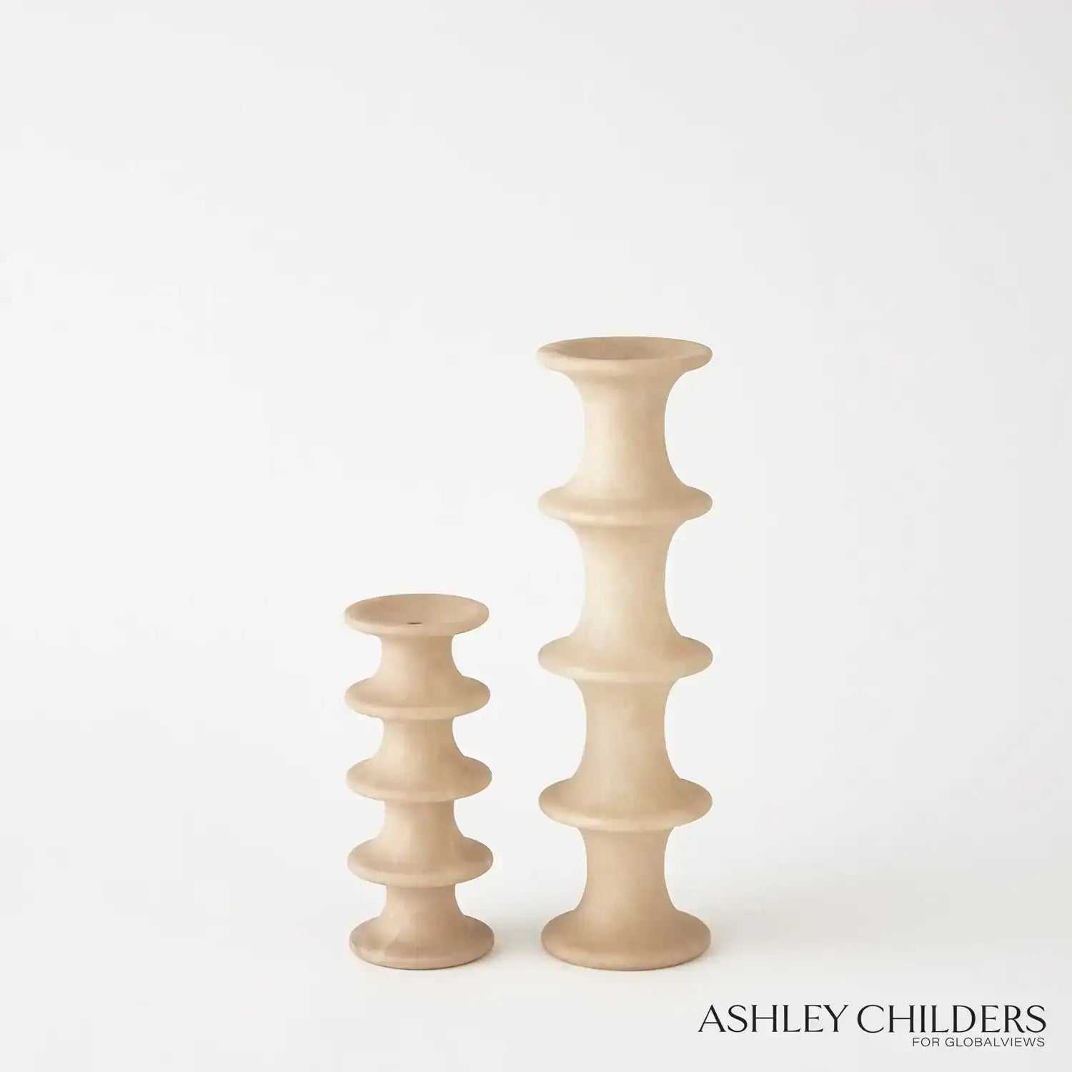 GLOBAL VIEWS RIDGE ALABASTER CANDLESTICK - DO NOT SHOW ON WEBSITE