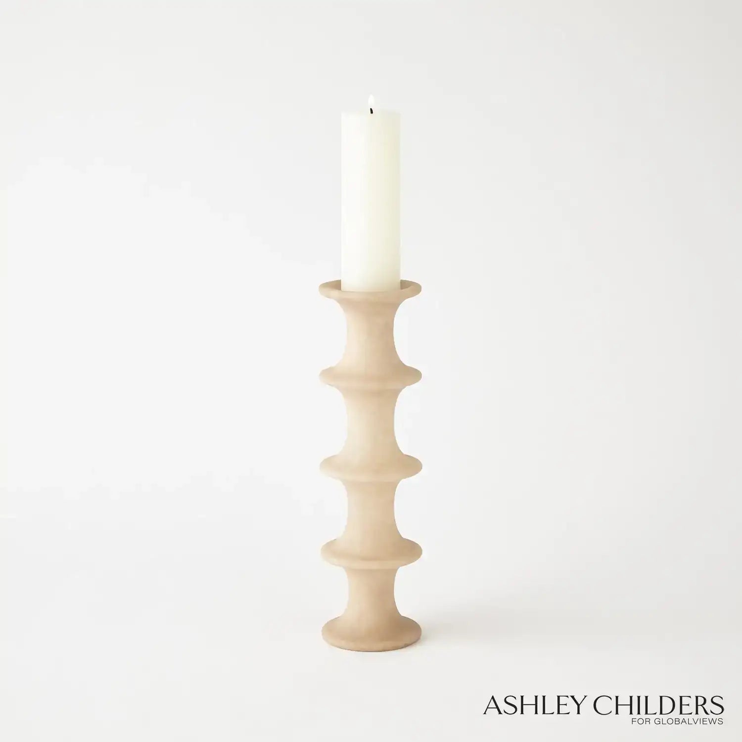 GLOBAL VIEWS RIDGE ALABASTER CANDLESTICK - DO NOT SHOW ON WEBSITE