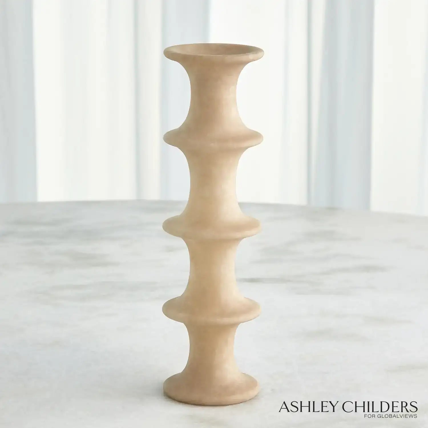 GLOBAL VIEWS RIDGE ALABASTER CANDLESTICK - DO NOT SHOW ON WEBSITE