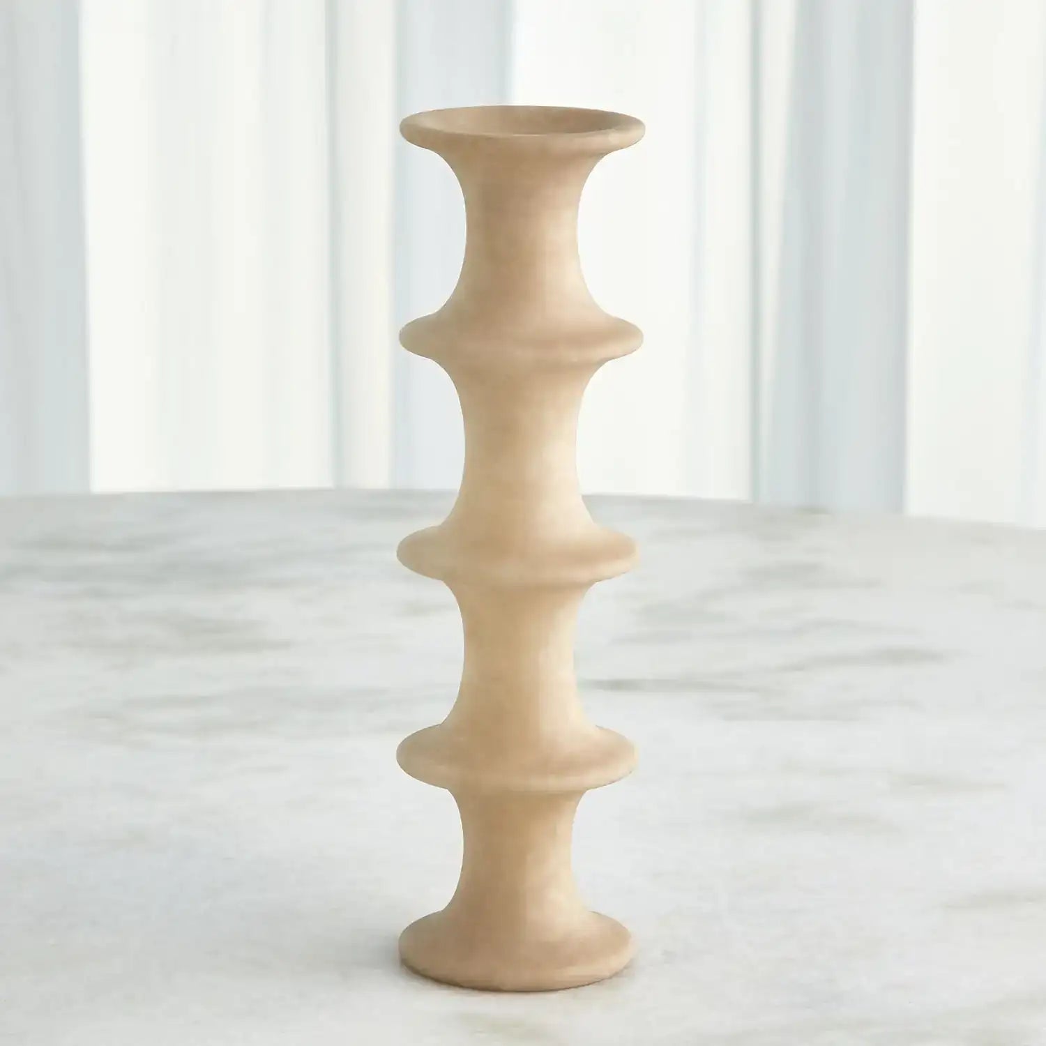 GLOBAL VIEWS RIDGE ALABASTER CANDLESTICK - DO NOT SHOW ON WEBSITE