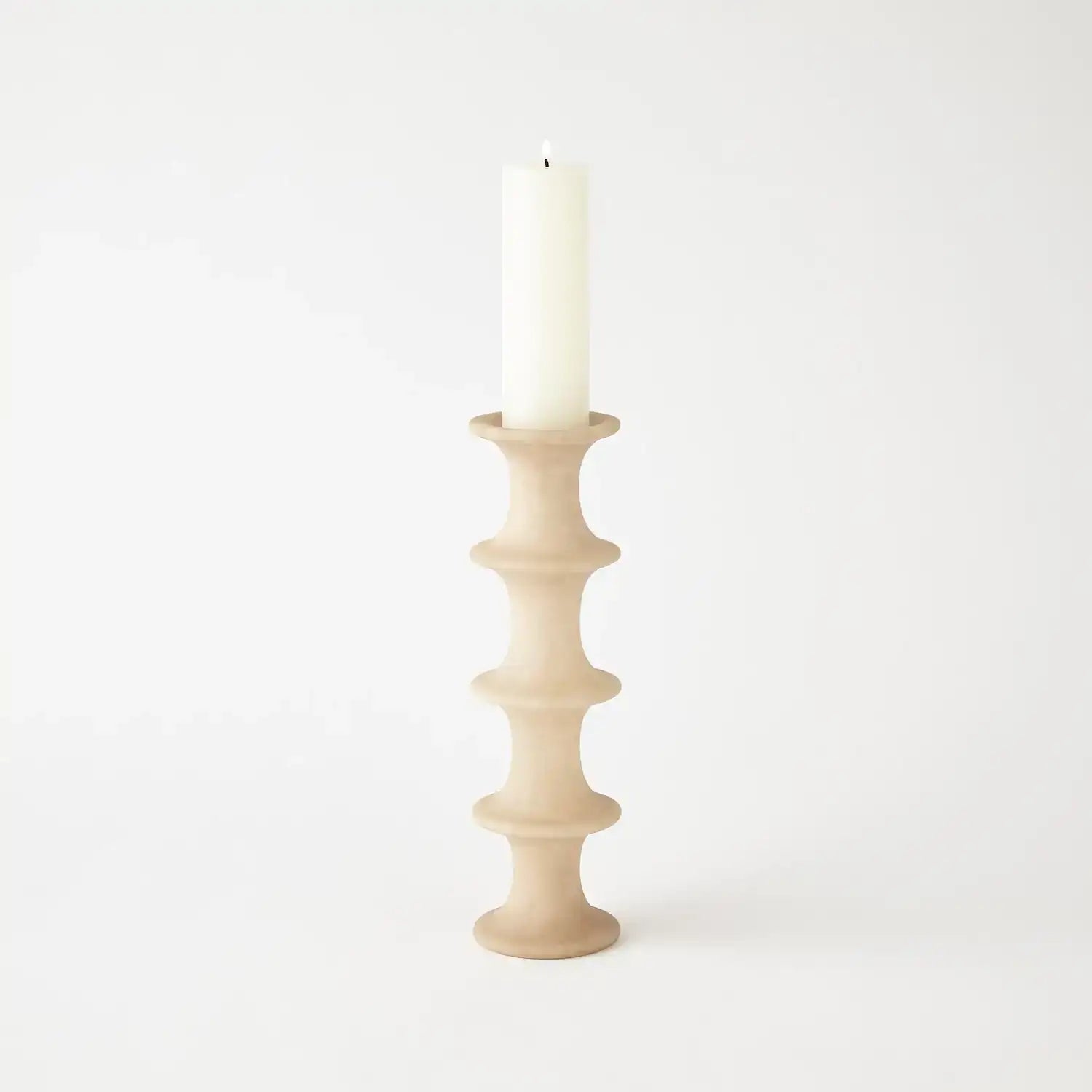 GLOBAL VIEWS RIDGE ALABASTER CANDLESTICK - DO NOT SHOW ON WEBSITE