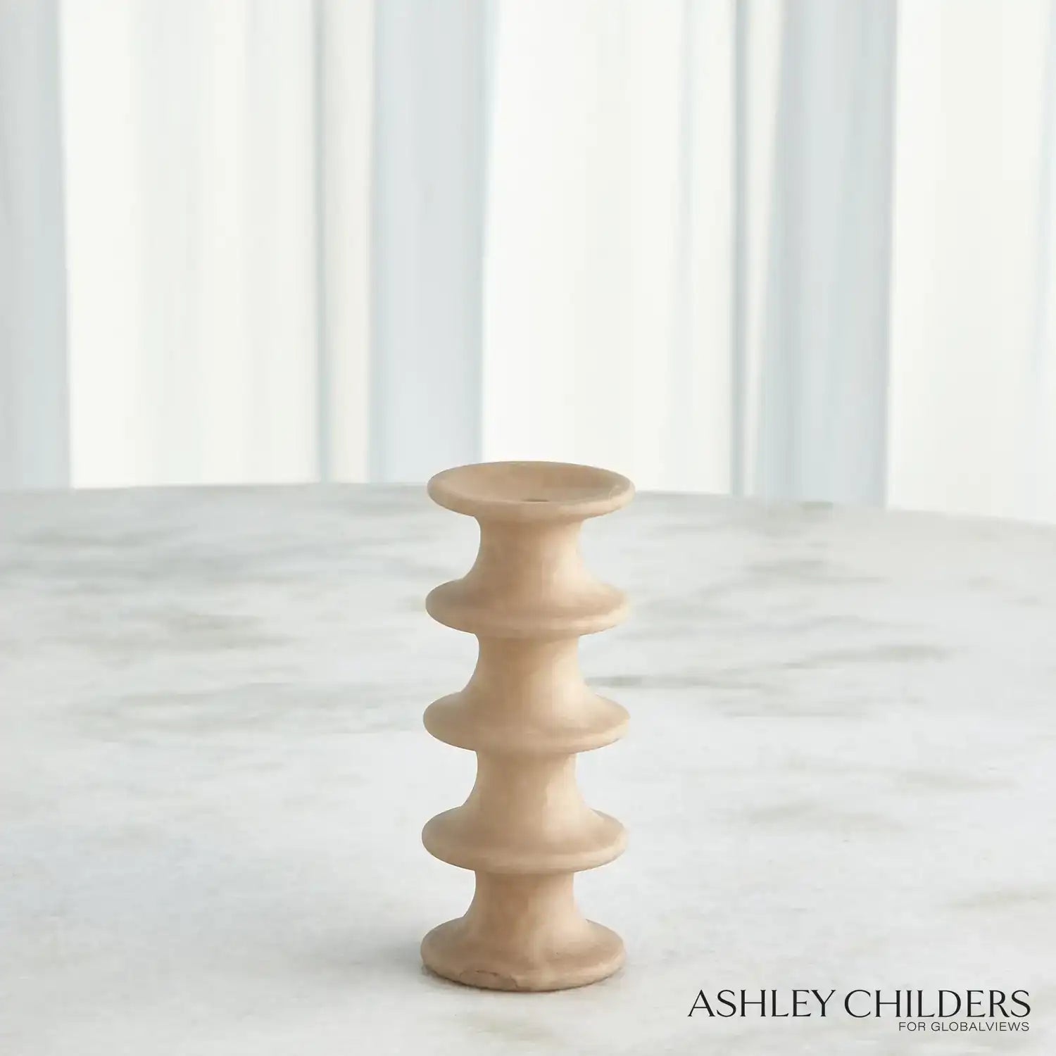 GLOBAL VIEWS RIDGE ALABASTER CANDLESTICK - DO NOT SHOW ON WEBSITE