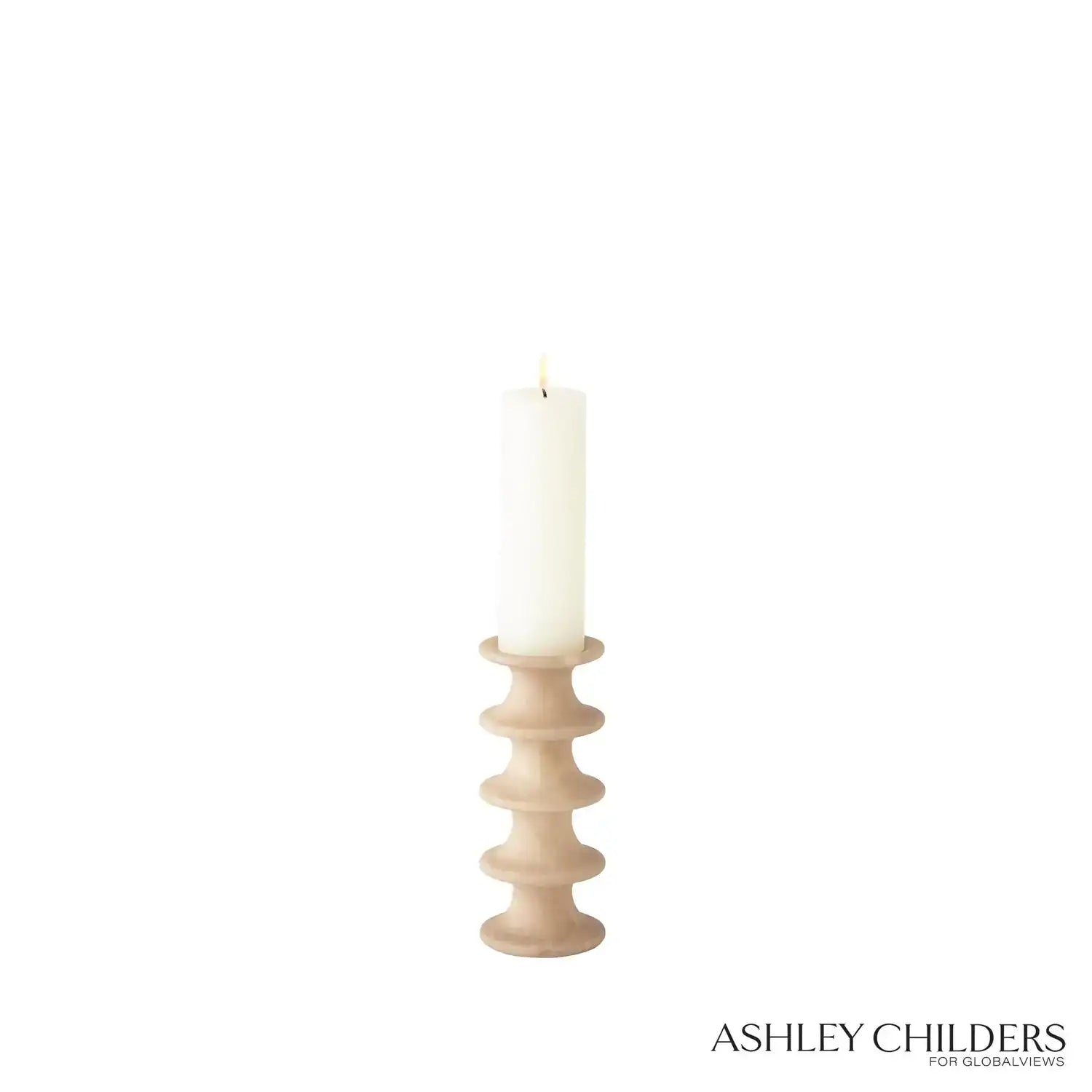 GLOBAL VIEWS RIDGE ALABASTER CANDLESTICK - DO NOT SHOW ON WEBSITE