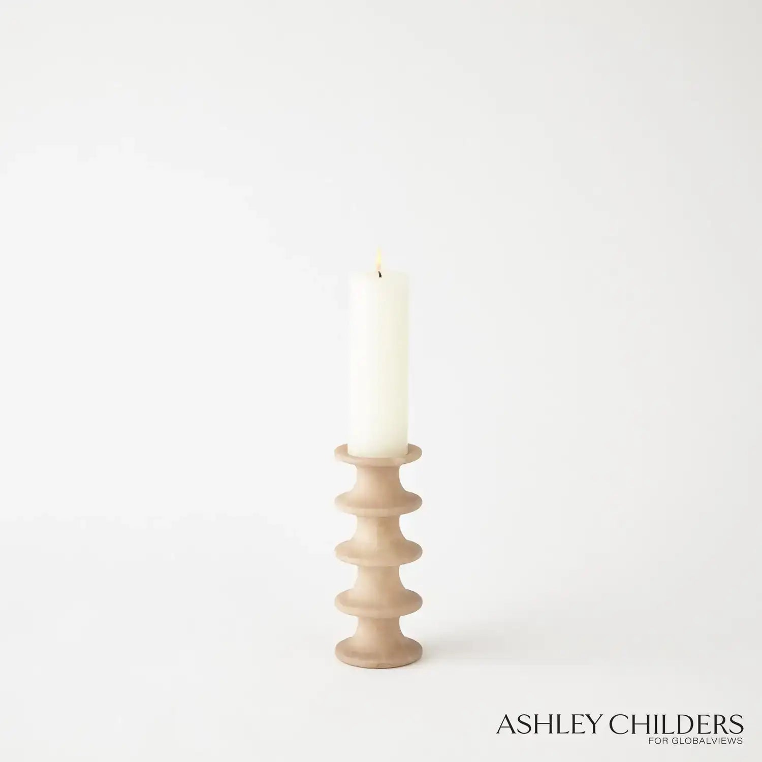 GLOBAL VIEWS RIDGE ALABASTER CANDLESTICK - DO NOT SHOW ON WEBSITE