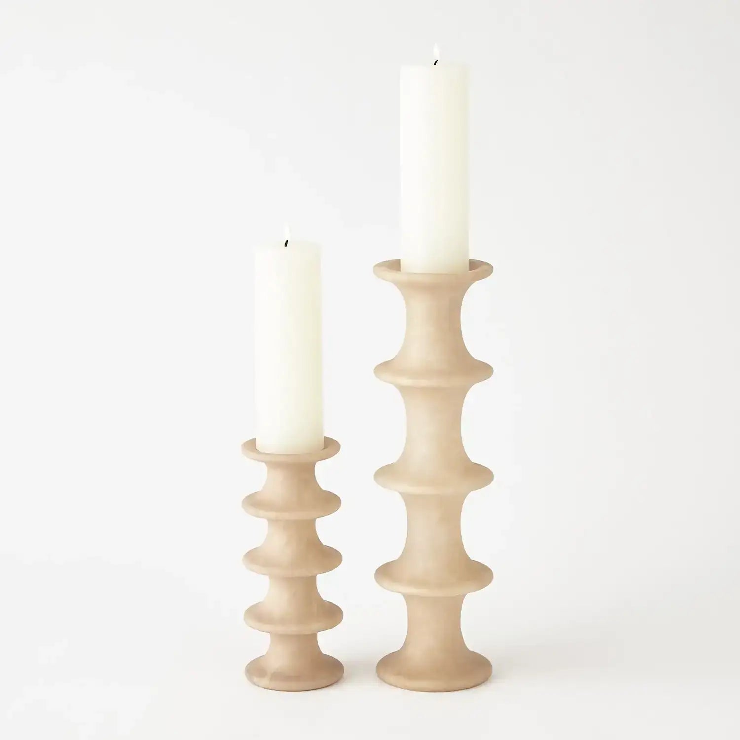 GLOBAL VIEWS RIDGE ALABASTER CANDLESTICK - DO NOT SHOW ON WEBSITE