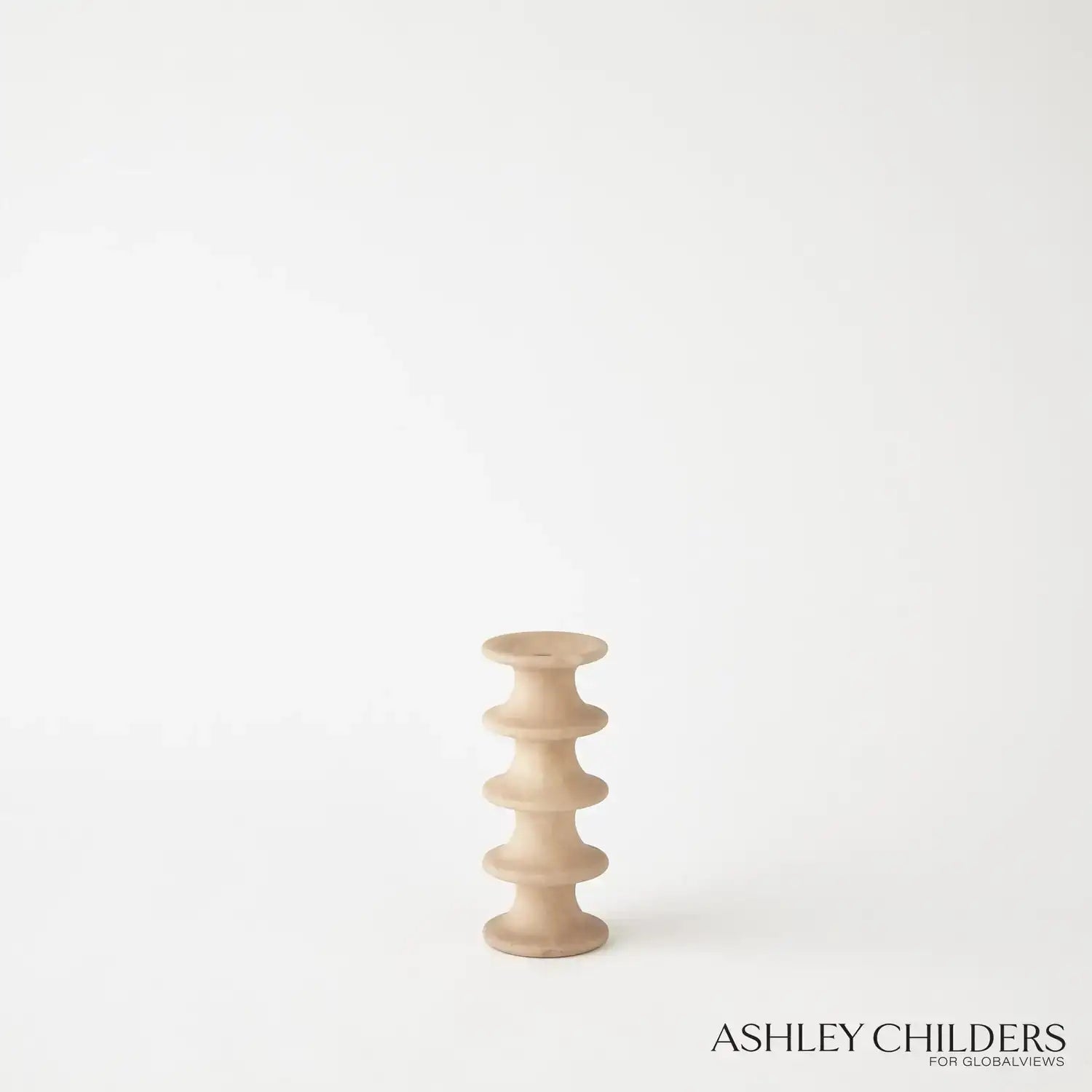 GLOBAL VIEWS RIDGE ALABASTER CANDLESTICK - DO NOT SHOW ON WEBSITE