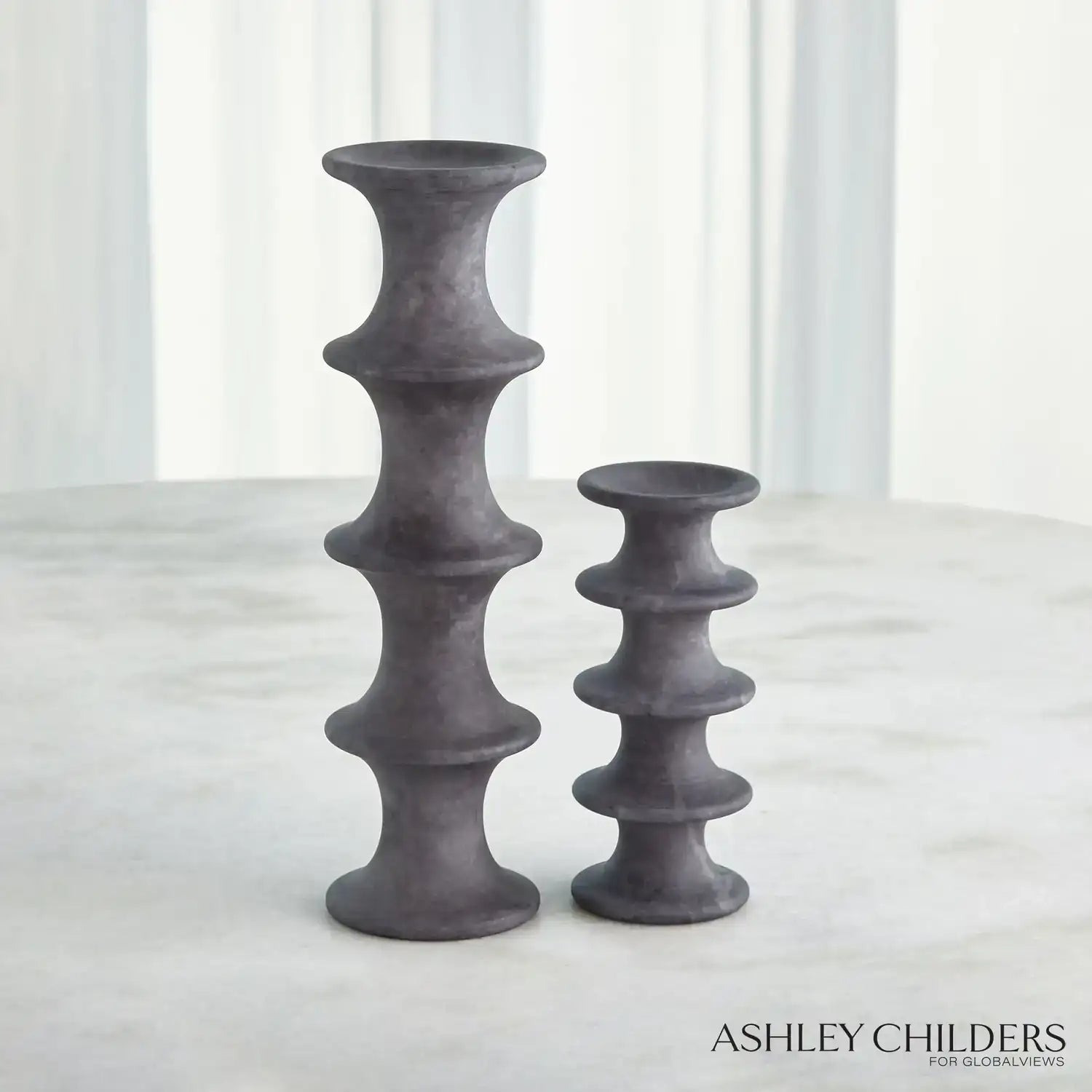 GLOBAL VIEWS RIDGE ALABASTER CANDLESTICK - DO NOT SHOW ON WEBSITE
