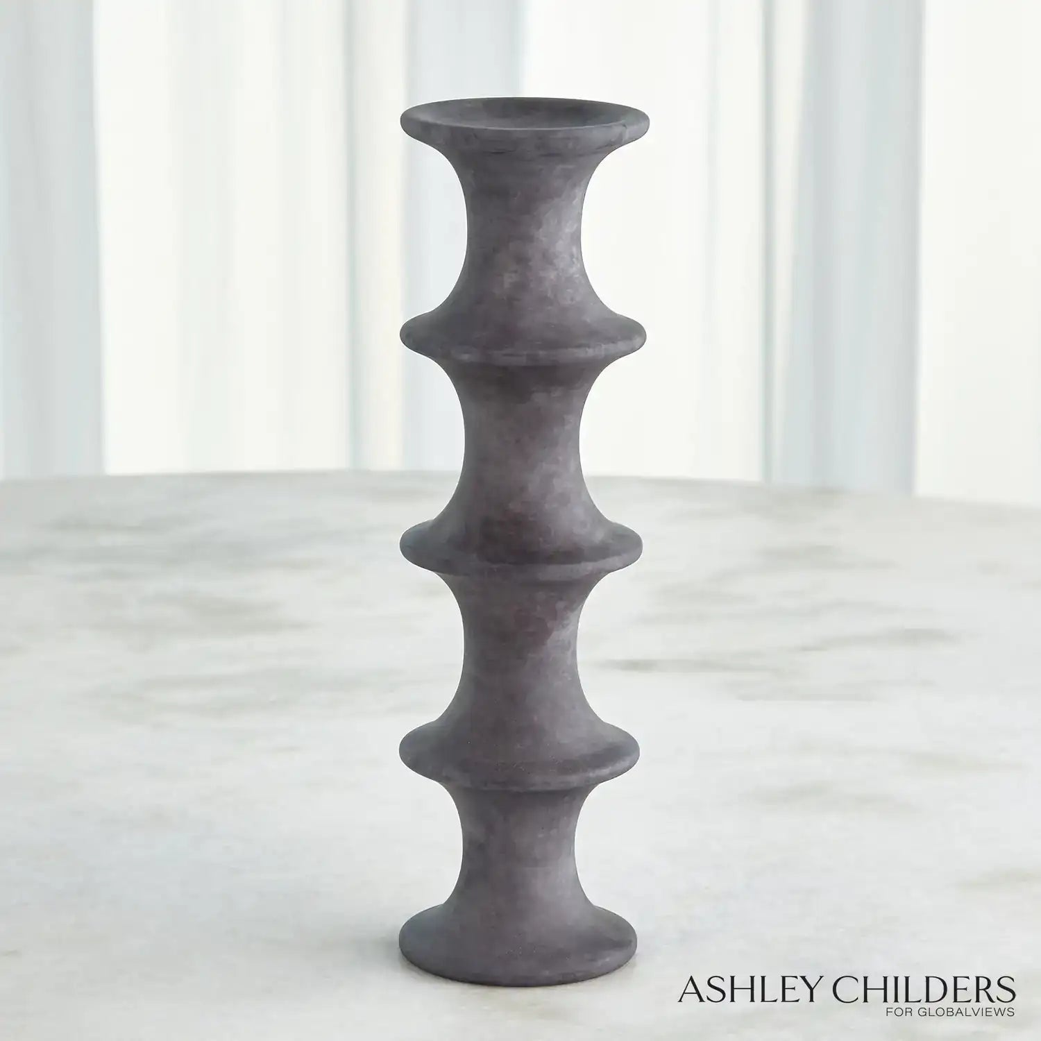 GLOBAL VIEWS RIDGE ALABASTER CANDLESTICK - DO NOT SHOW ON WEBSITE