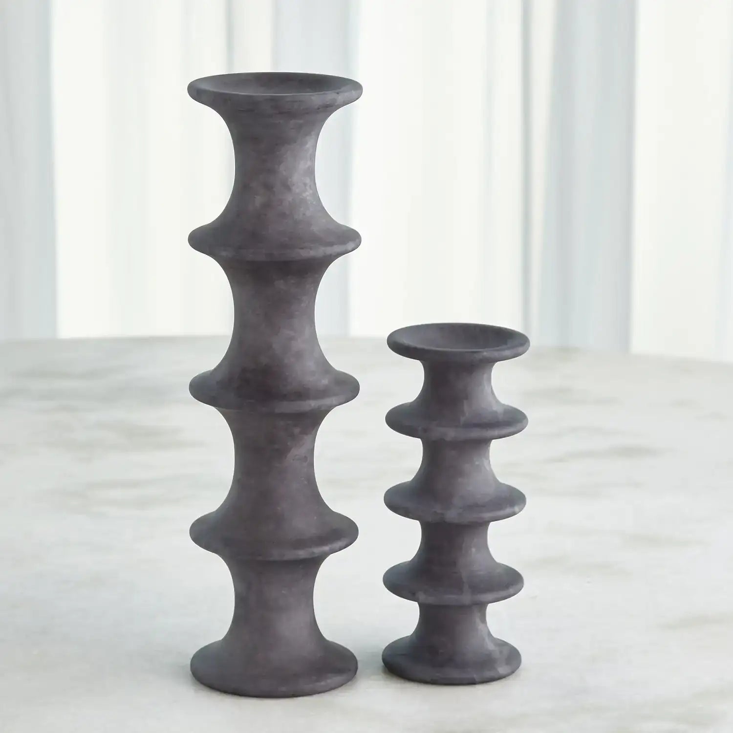 GLOBAL VIEWS RIDGE ALABASTER CANDLESTICK - DO NOT SHOW ON WEBSITE