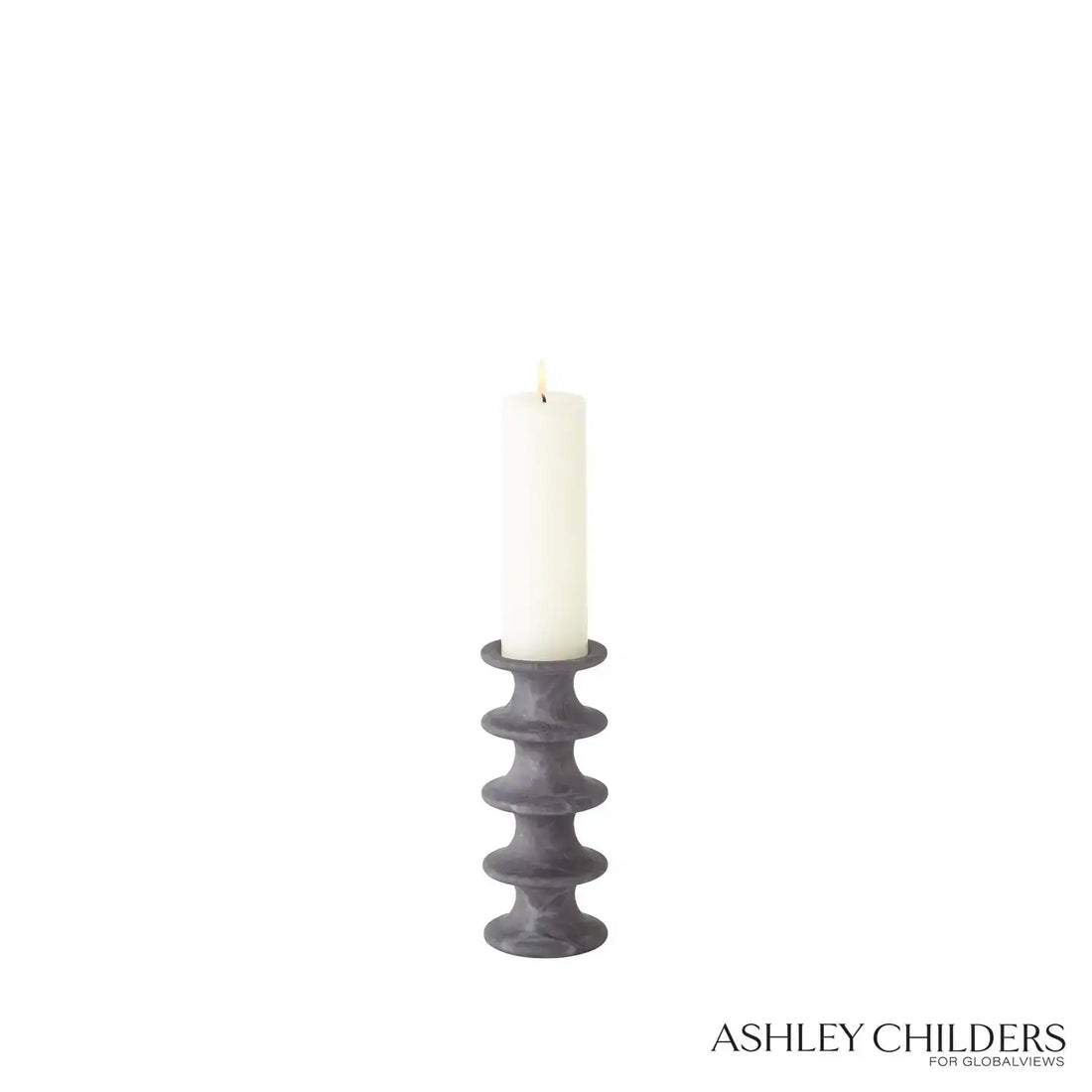 GLOBAL VIEWS RIDGE ALABASTER CANDLESTICK - DO NOT SHOW ON WEBSITE