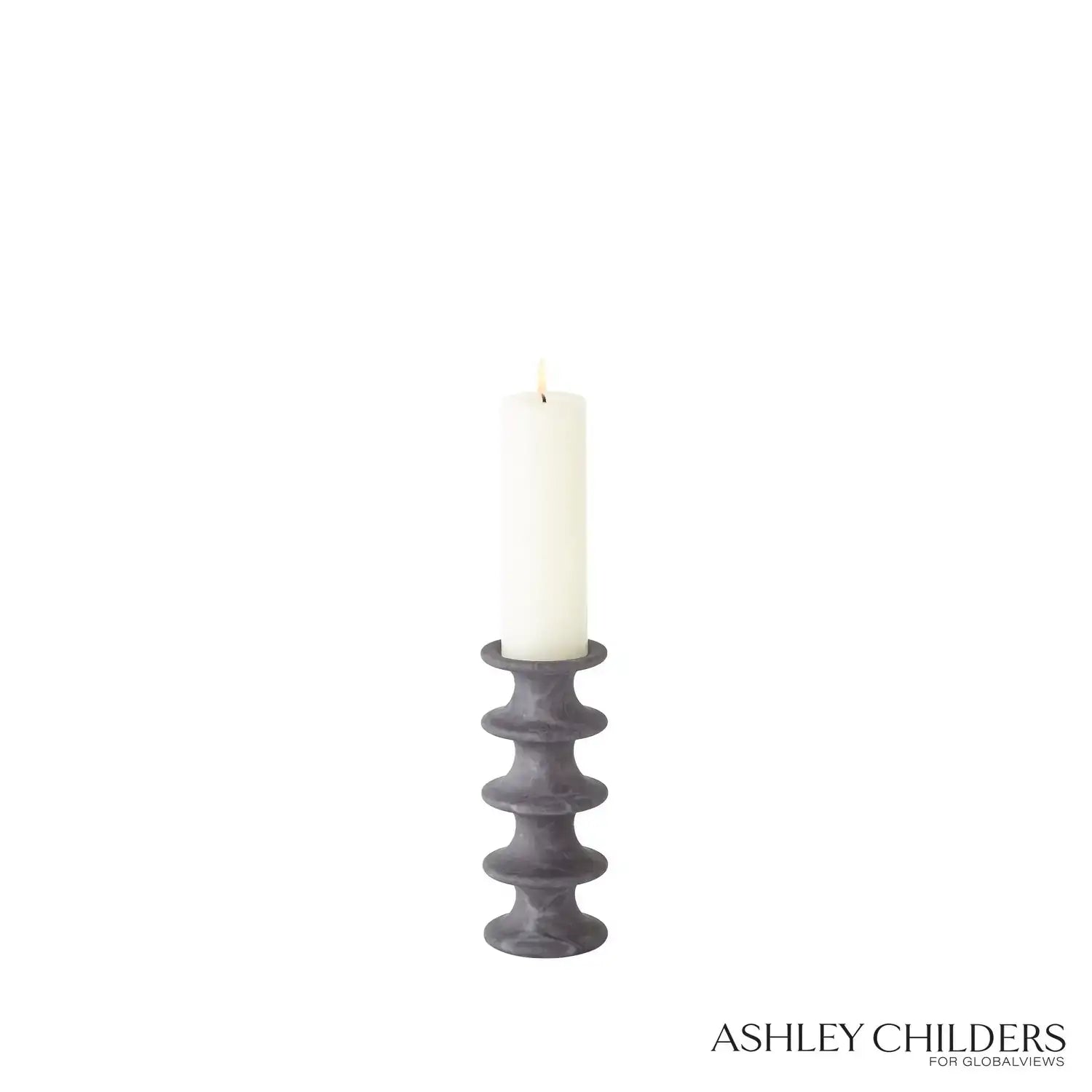 GLOBAL VIEWS RIDGE ALABASTER CANDLESTICK - DO NOT SHOW ON WEBSITE