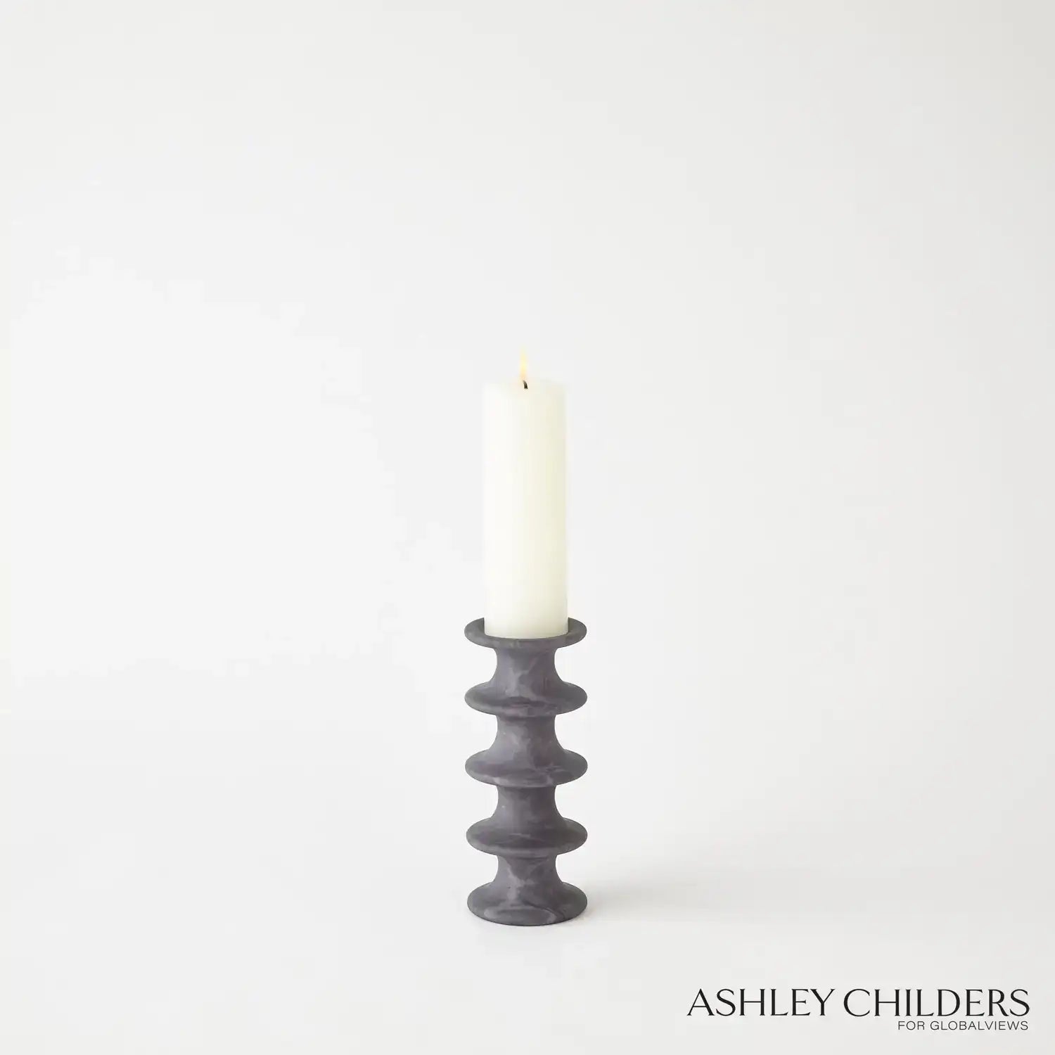 GLOBAL VIEWS RIDGE ALABASTER CANDLESTICK - DO NOT SHOW ON WEBSITE