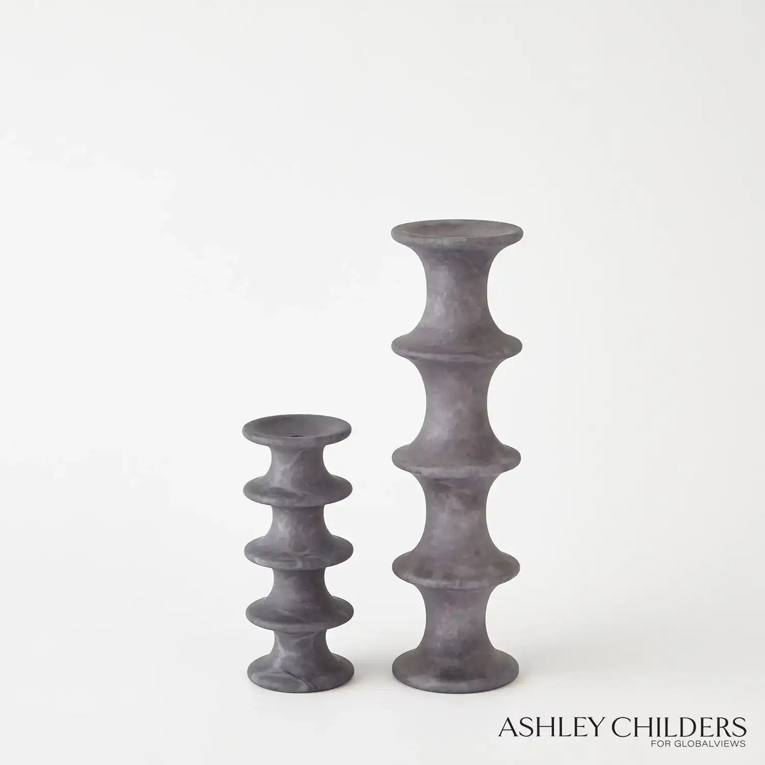 GLOBAL VIEWS RIDGE ALABASTER CANDLESTICK - DO NOT SHOW ON WEBSITE