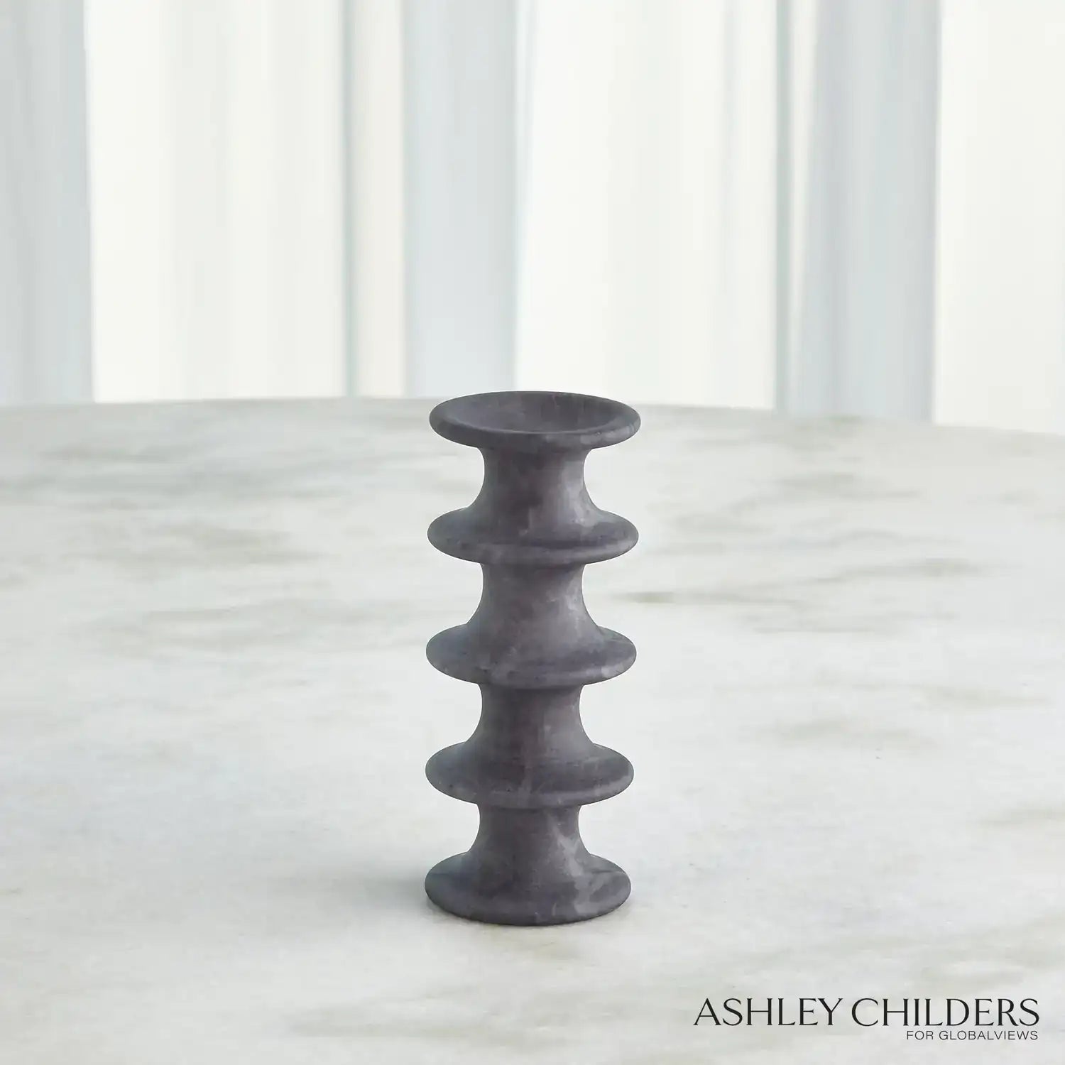 GLOBAL VIEWS RIDGE ALABASTER CANDLESTICK - DO NOT SHOW ON WEBSITE
