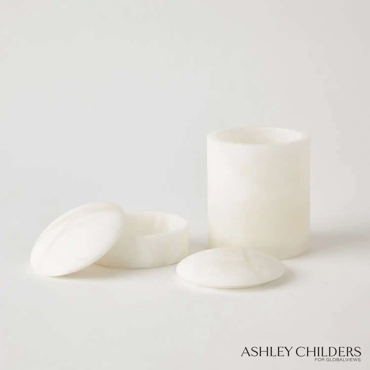 GLOBAL VIEWS GALA ALABASTER CANISTER - Decorative Accents