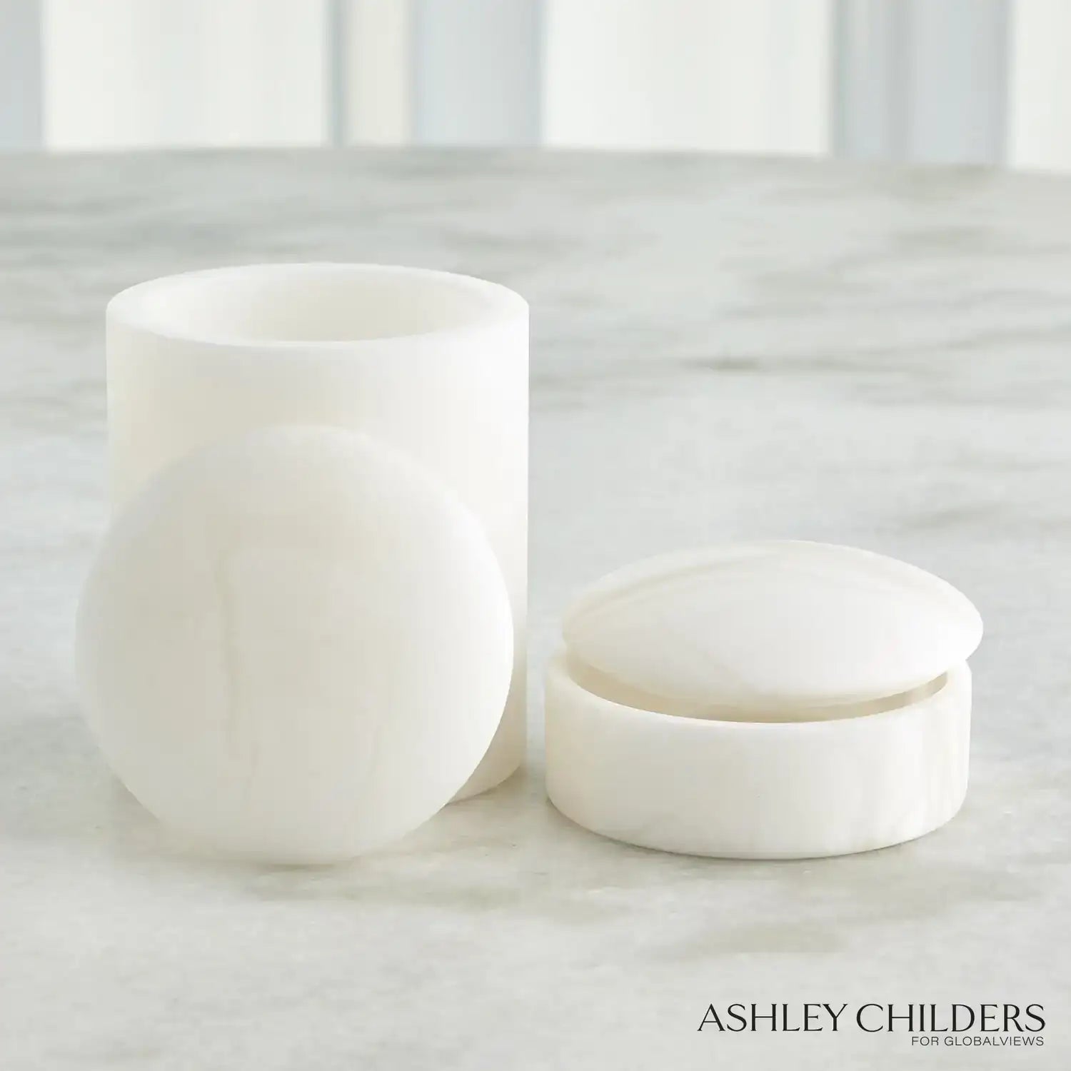 GLOBAL VIEWS GALA ALABASTER CANISTER - Decorative Accents