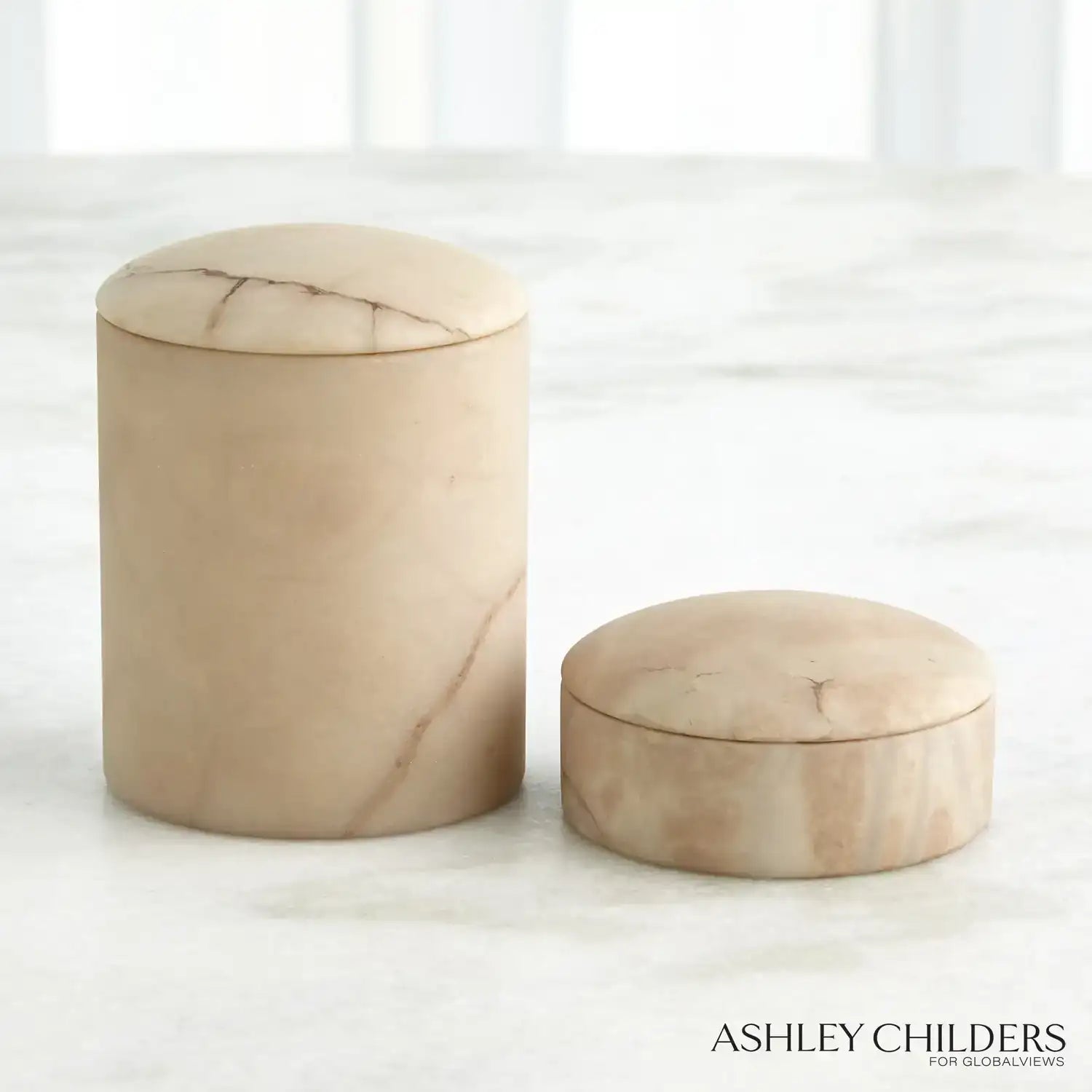 GLOBAL VIEWS GALA ALABASTER CANISTER - Decorative Accents