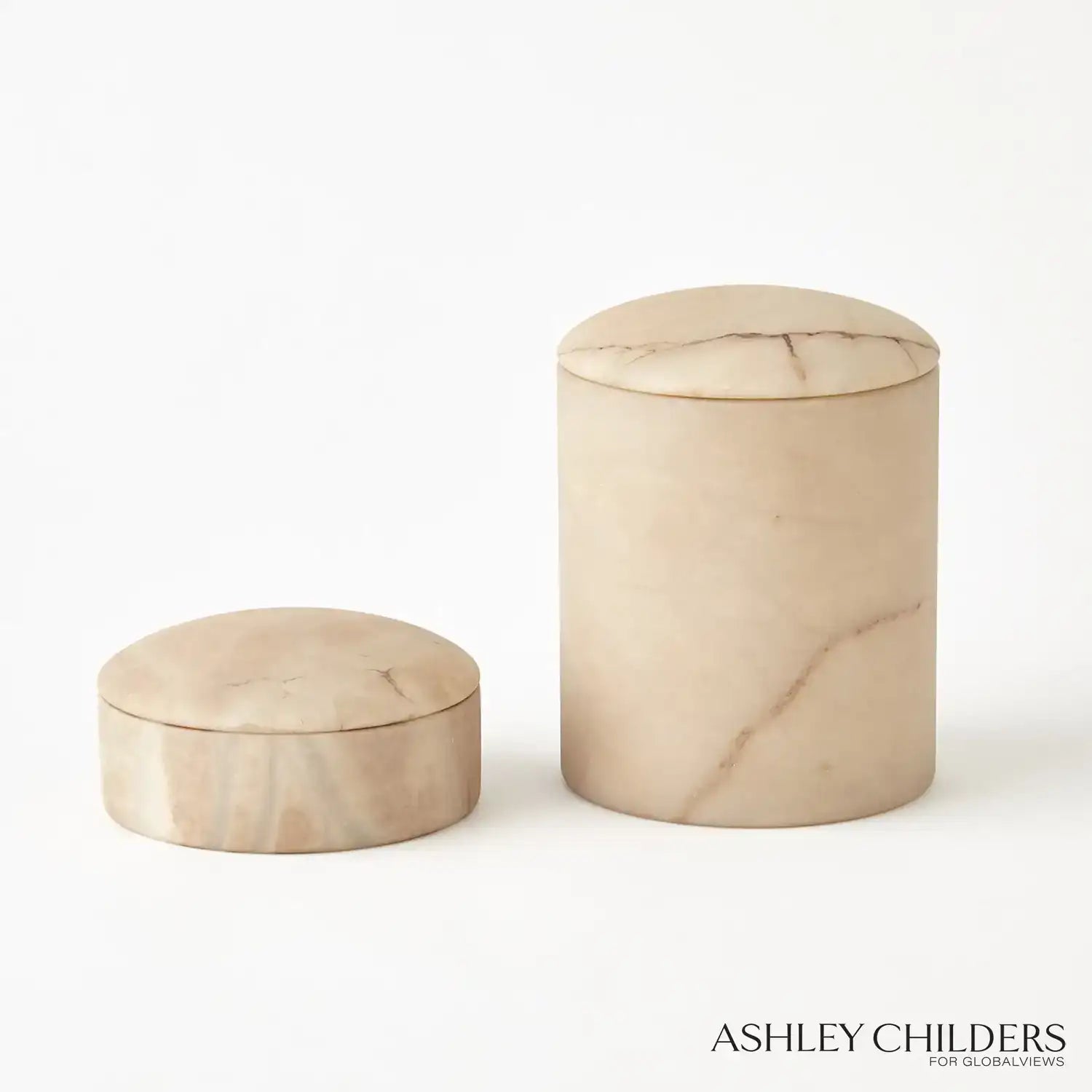 GLOBAL VIEWS GALA ALABASTER CANISTER - Decorative Accents