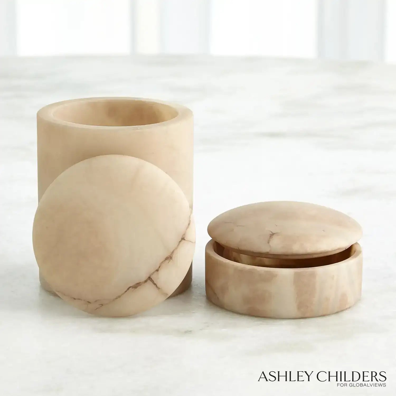 GLOBAL VIEWS GALA ALABASTER CANISTER - Decorative Accents