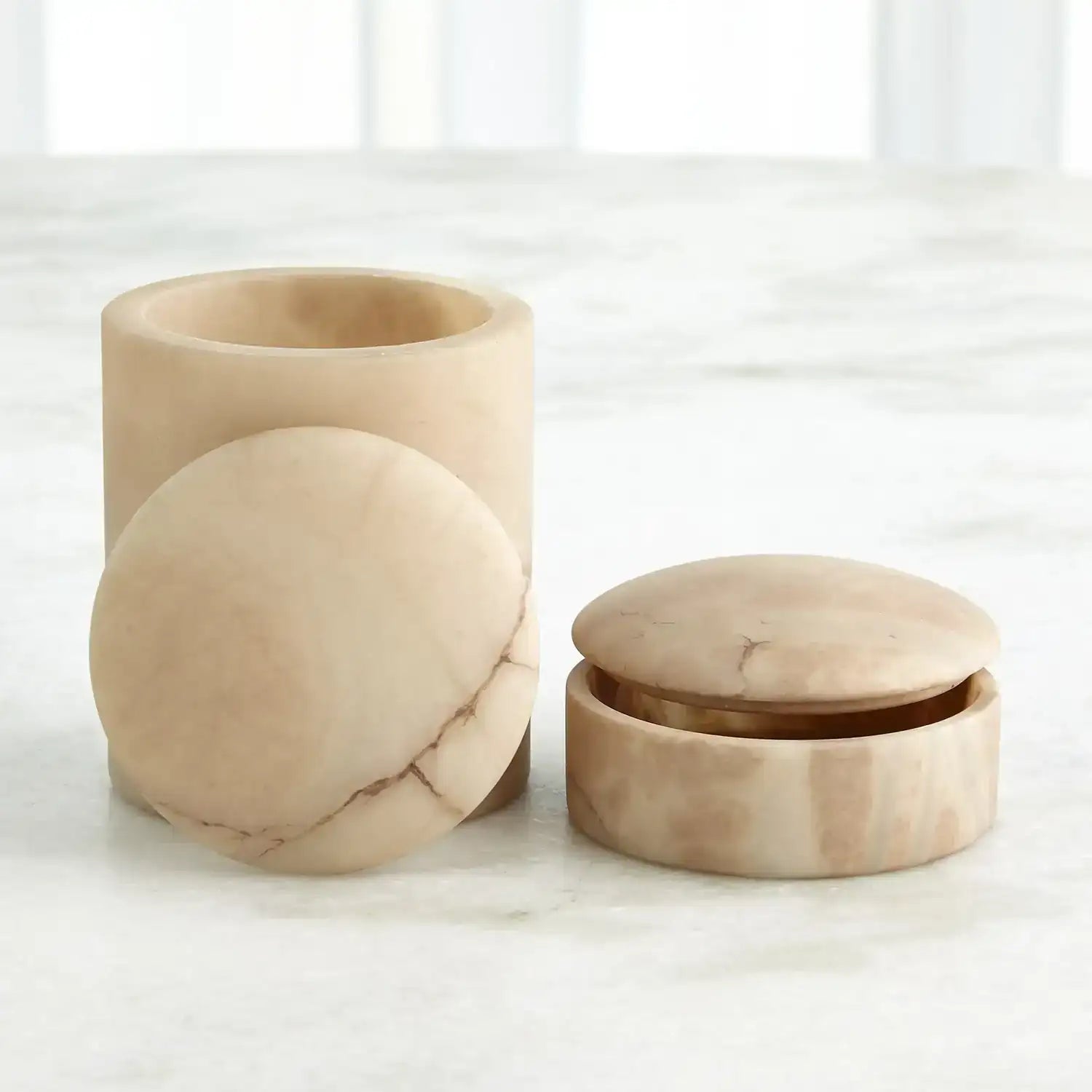 GLOBAL VIEWS GALA ALABASTER CANISTER - Decorative Accents