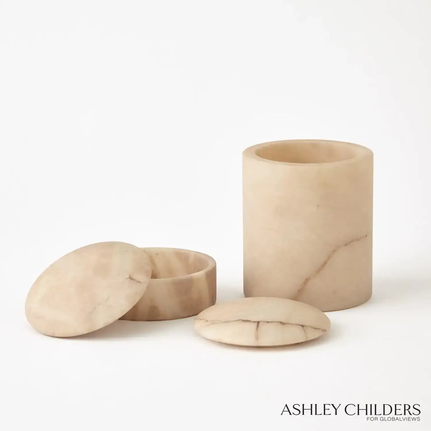 GLOBAL VIEWS GALA ALABASTER CANISTER - Decorative Accents