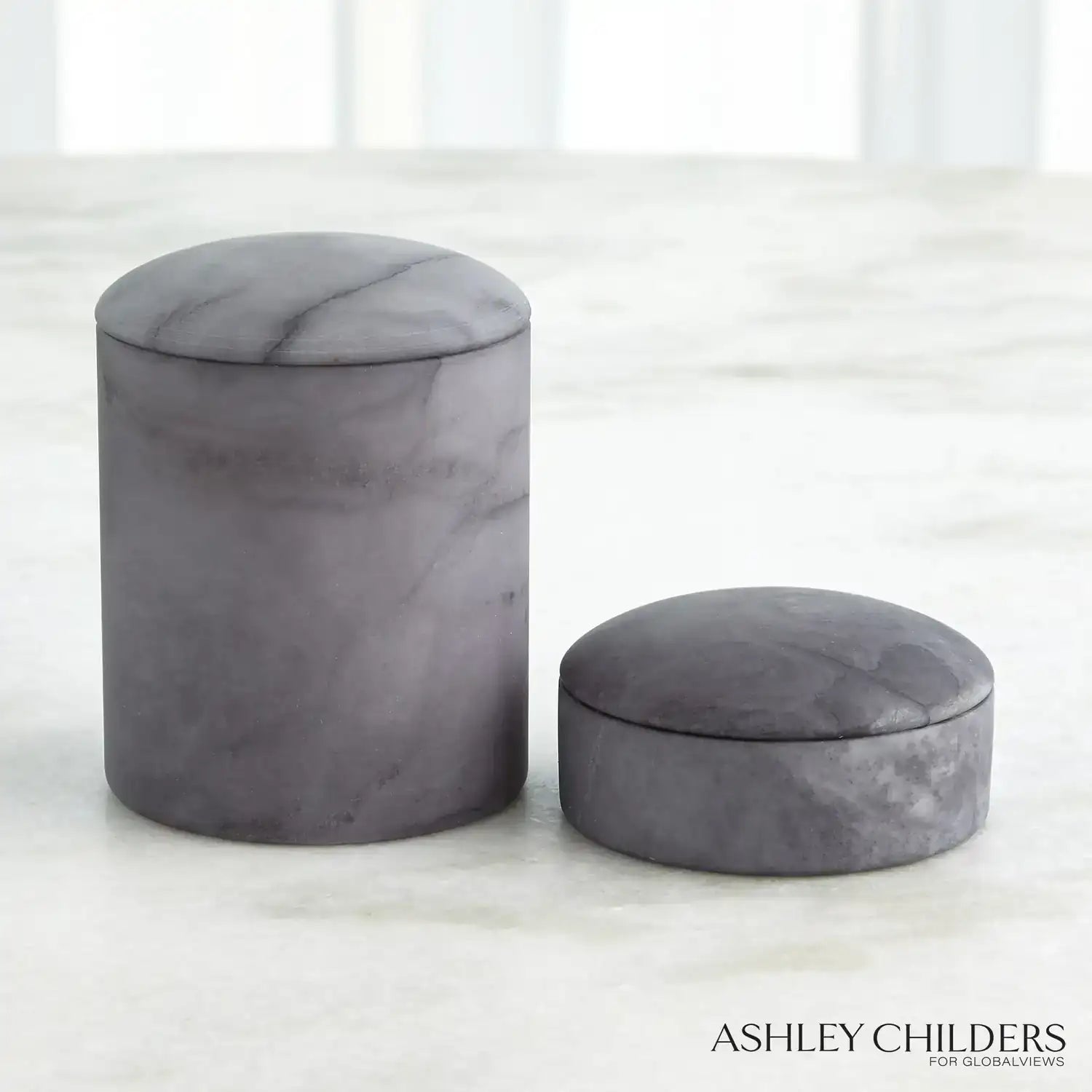 GLOBAL VIEWS GALA ALABASTER CANISTER - Decorative Accents