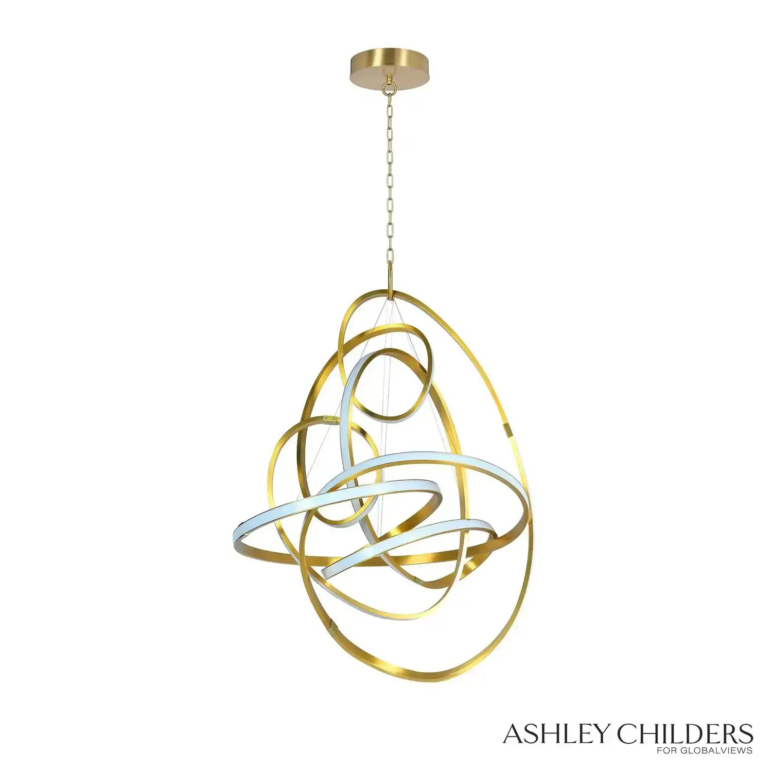 GLOBAL VIEWS, CONVOLUTION CHANDELIER, PENDANT LIGHT