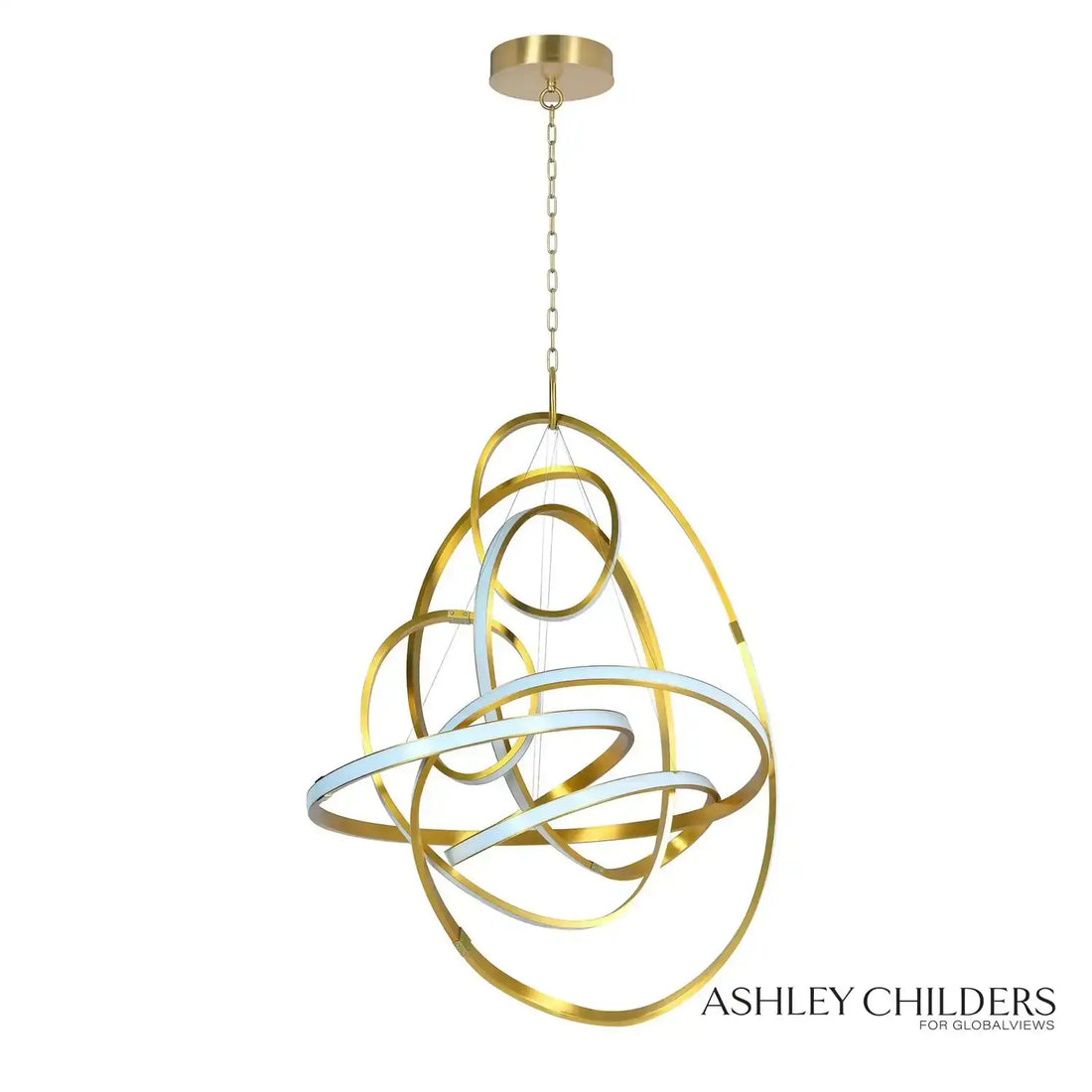 GLOBAL VIEWS, CONVOLUTION CHANDELIER, PENDANT LIGHT