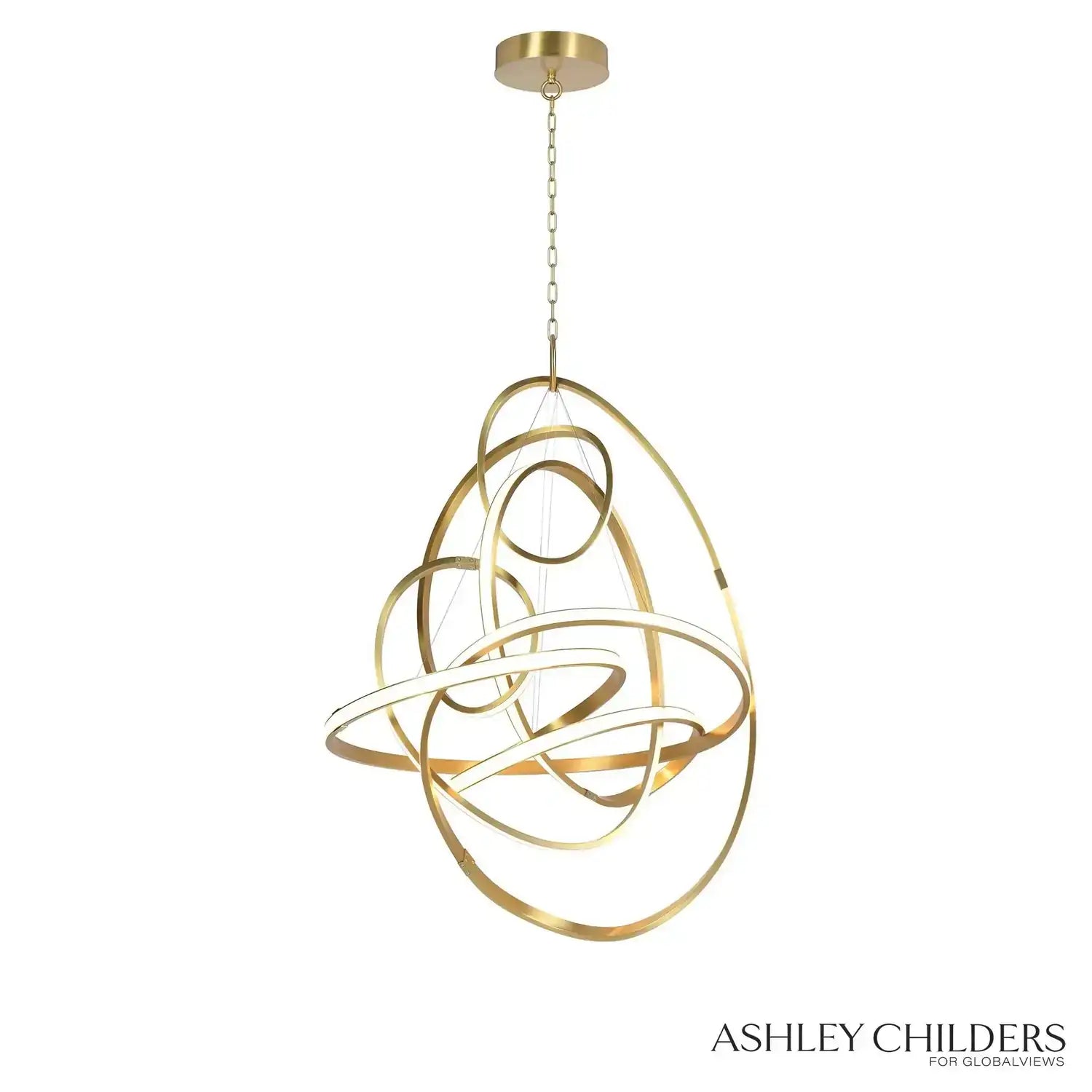 GLOBAL VIEWS, CONVOLUTION CHANDELIER, PENDANT LIGHT