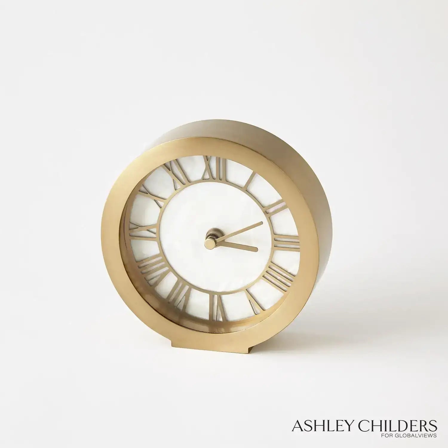 GLOBAL VIEWS MOTHER OF PEARL CLOCK - Decorative Accents