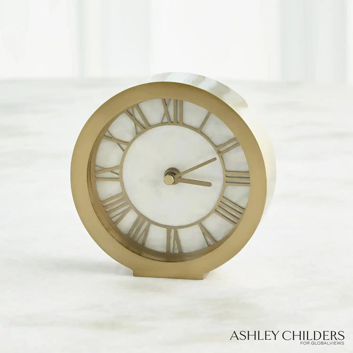 GLOBAL VIEWS MOTHER OF PEARL CLOCK - Decorative Accents