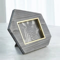 GLOBAL VIEWS BRASS FRAME GREY STONE PHOTO FRAME - Decorative Accents