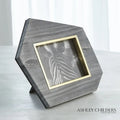 GLOBAL VIEWS BRASS FRAME GREY STONE PHOTO FRAME - Decorative Accents