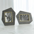 GLOBAL VIEWS BRASS FRAME GREY STONE PHOTO FRAME - Decorative Accents