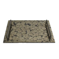 GLOBAL VIEWS PYRITE TRAY W/BRONZE HANDLES - Decorative Accents