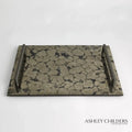 GLOBAL VIEWS PYRITE TRAY W/BRONZE HANDLES - Decorative Accents