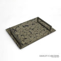 GLOBAL VIEWS PYRITE TRAY W/BRONZE HANDLES - Decorative Accents