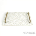 GLOBAL VIEWS GYPSUM TRAY W/BRASS HANDLES - Decorative Accents