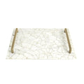 GLOBAL VIEWS GYPSUM TRAY W/BRASS HANDLES - Decorative Accents